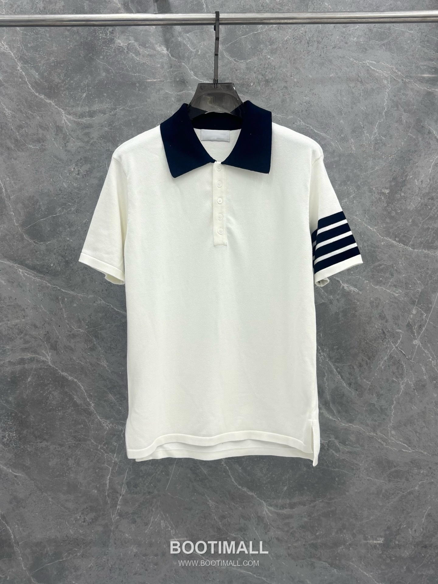 Thom Browne 4-Bar Contrast Knit Polo Cotton Short Sleeve 톰브라운 4바 배색 니트 폴로 코튼 반팔 1