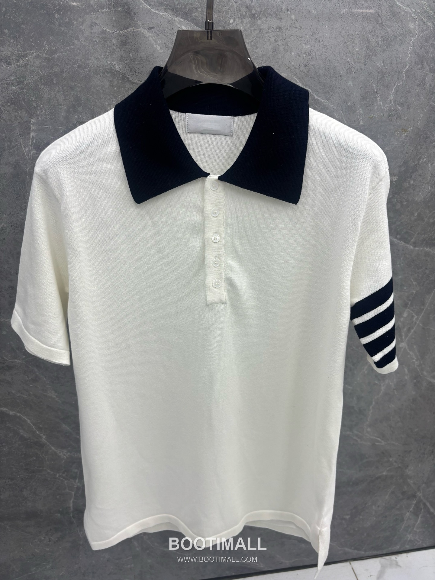 Thom Browne 4-Bar Contrast Knit Polo Cotton Short Sleeve 톰브라운 4바 배색 니트 폴로 코튼 반팔 3