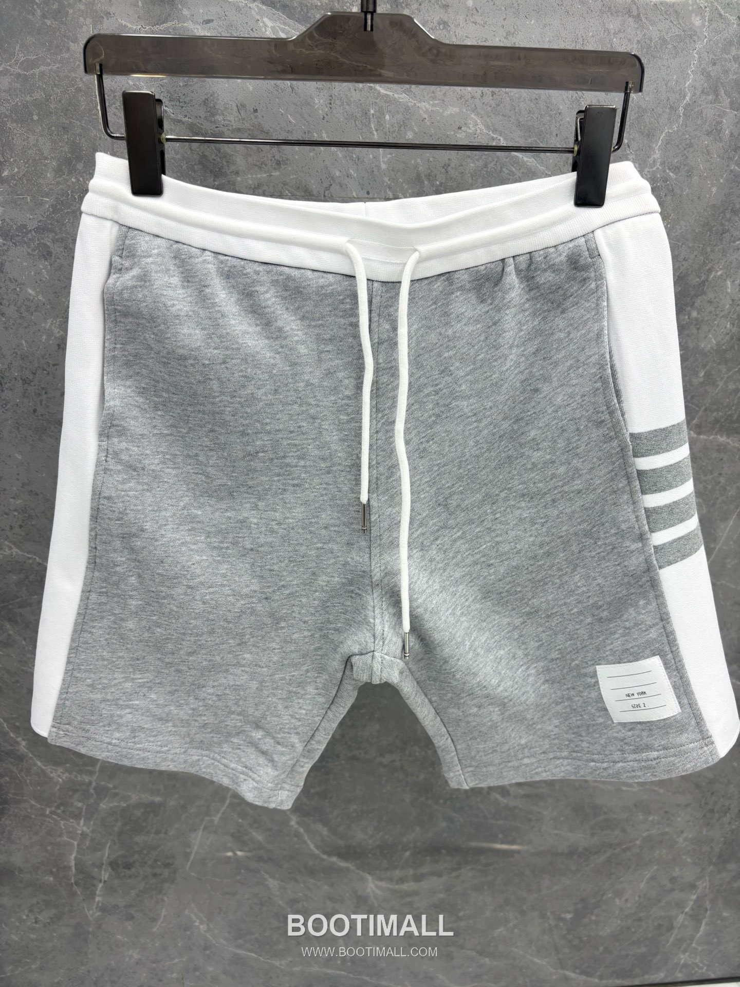 Thom Browne 4-Bar Colorblock Ribbed Cotton Navy Shorts 톰브라운 4바 컬러블록 립 코튼 네이비 쇼츠 5