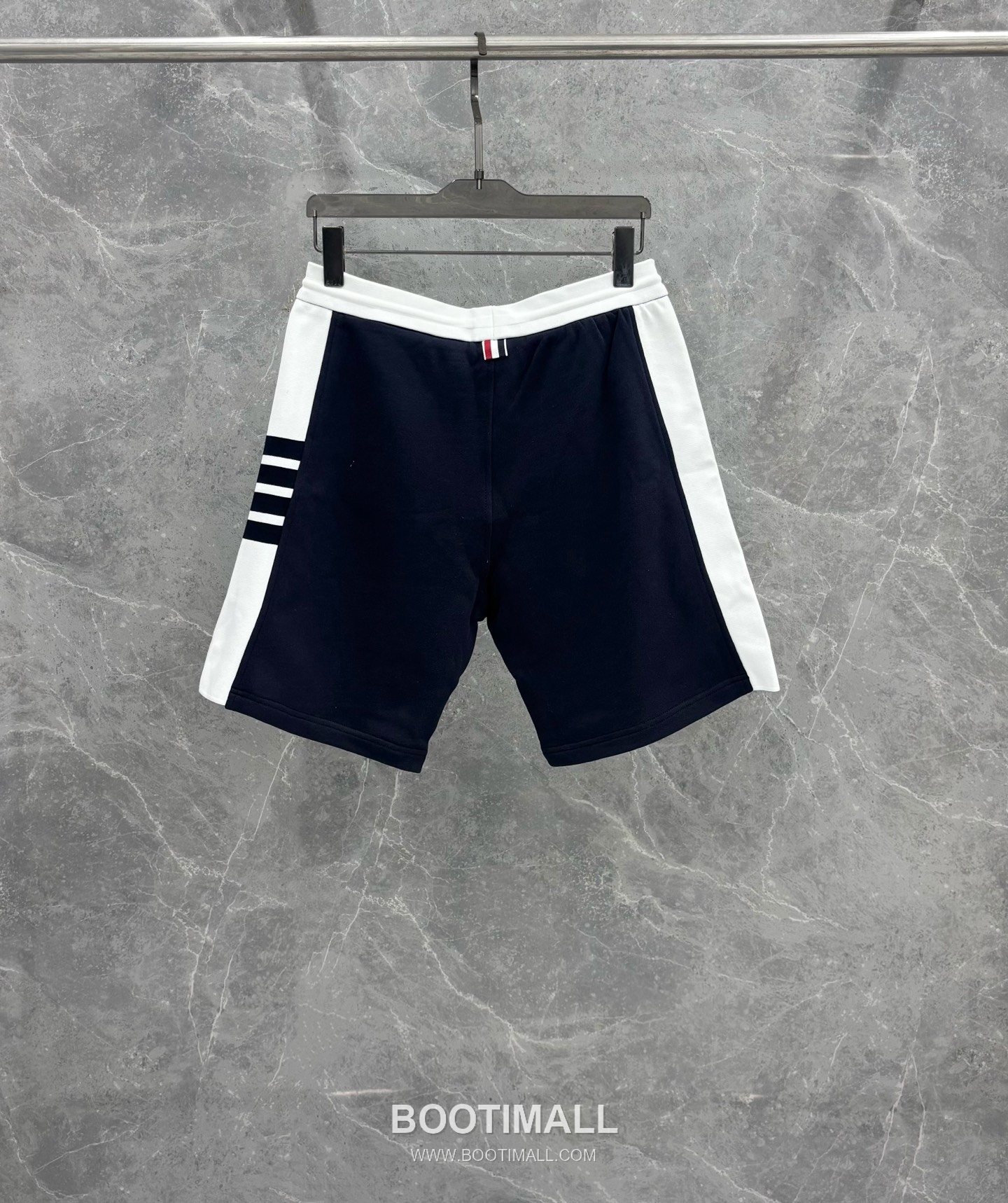 Thom Browne 4-Bar Colorblock Ribbed Cotton Navy Shorts 톰브라운 4바 컬러블록 립 코튼 네이비 쇼츠 3