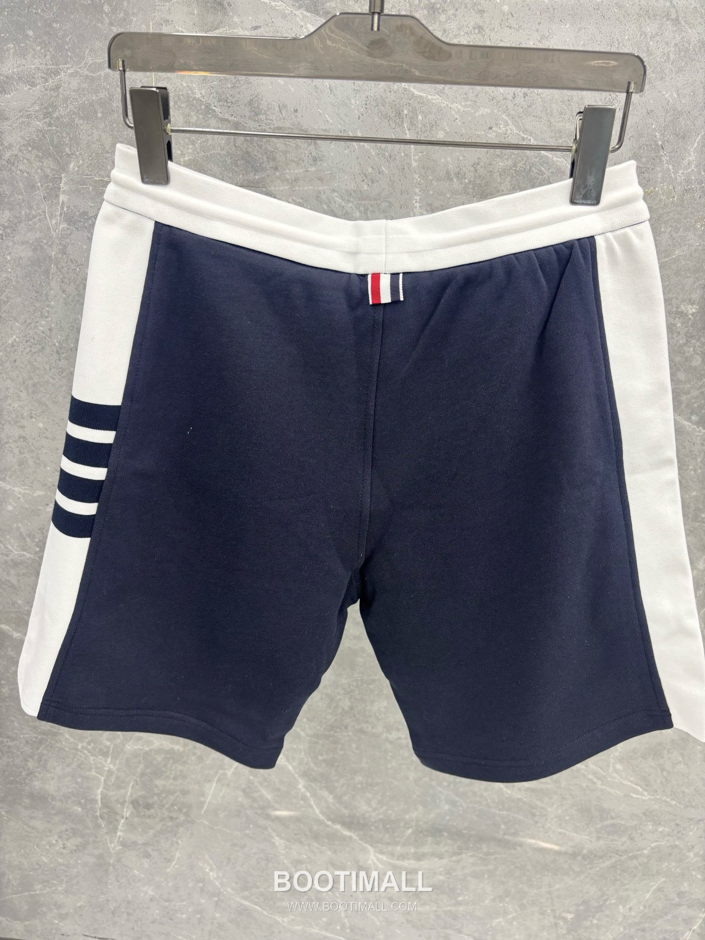 Thom Browne 4-Bar Colorblock Ribbed Cotton Navy Shorts 톰브라운 4바 컬러블록 립 코튼 네이비 쇼츠 4
