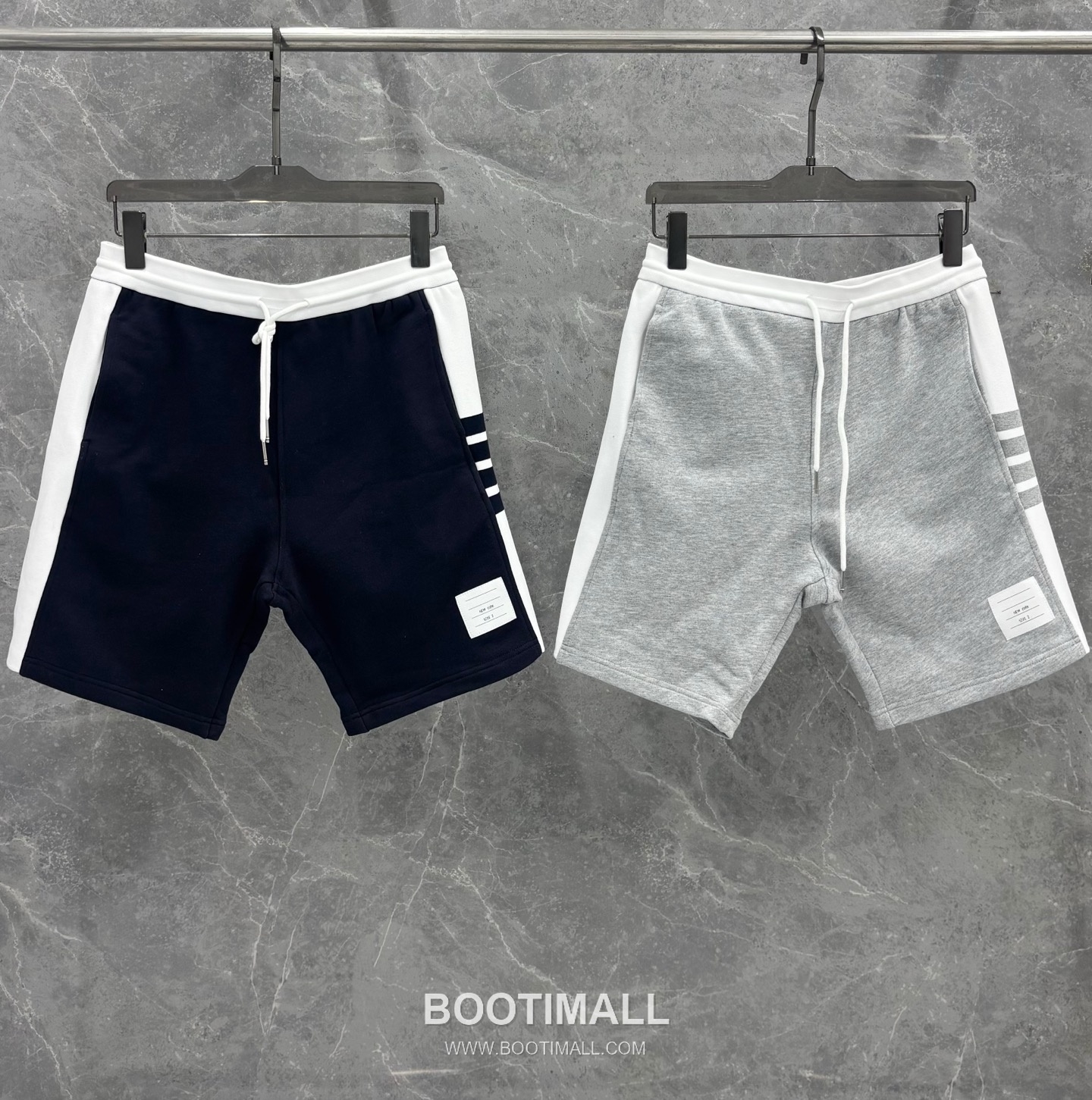 Thom Browne 4-Bar Colorblock Ribbed Cotton Navy Shorts 톰브라운 4바 컬러블록 립 코튼 네이비 쇼츠 10