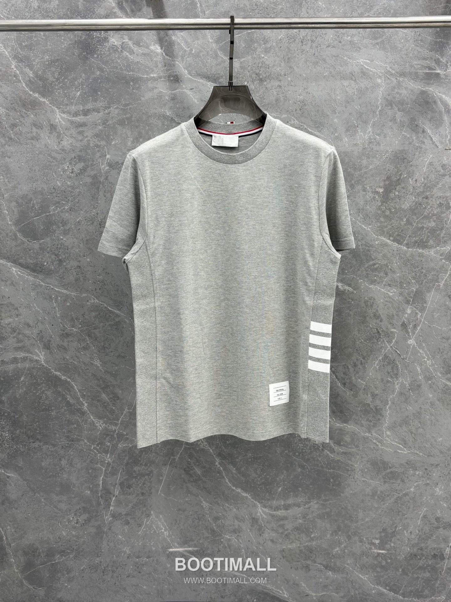 Thom Browne 4-Bar Ribbed Panel Tee Cotton Red T-Shirt 톰브라운 4바 립 패널 티 코튼 레드 티셔츠 1