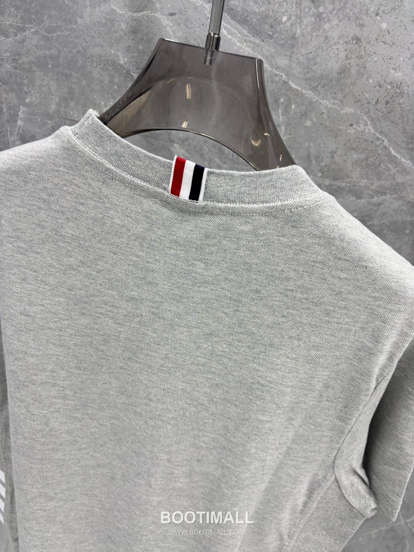 Thom Browne 4-Bar Ribbed Panel Tee Cotton Red T-Shirt 톰브라운 4바 립 패널 티 코튼 레드 티셔츠 3