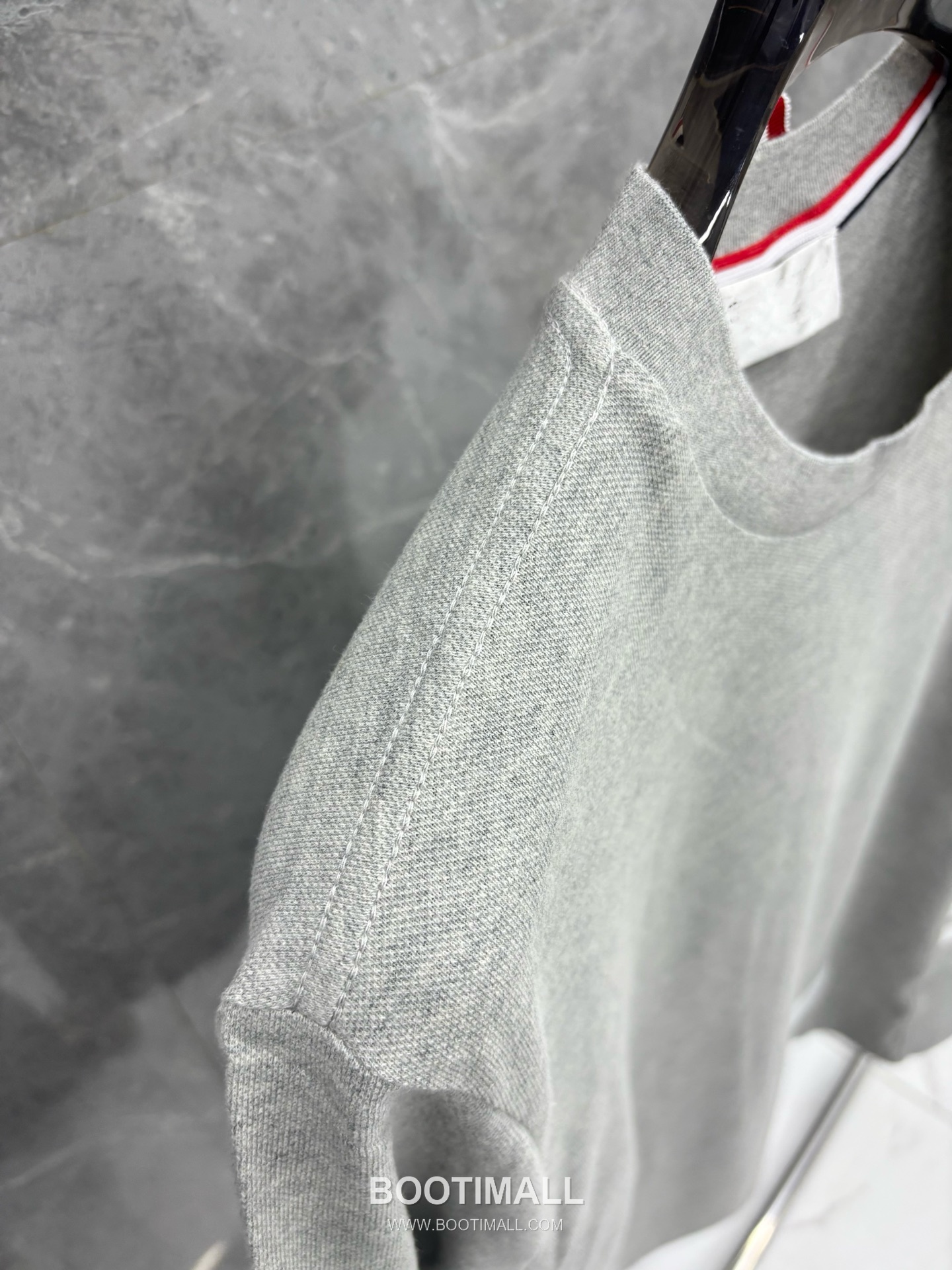 Thom Browne 4-Bar Ribbed Panel Tee Cotton Red T-Shirt 톰브라운 4바 립 패널 티 코튼 레드 티셔츠 5