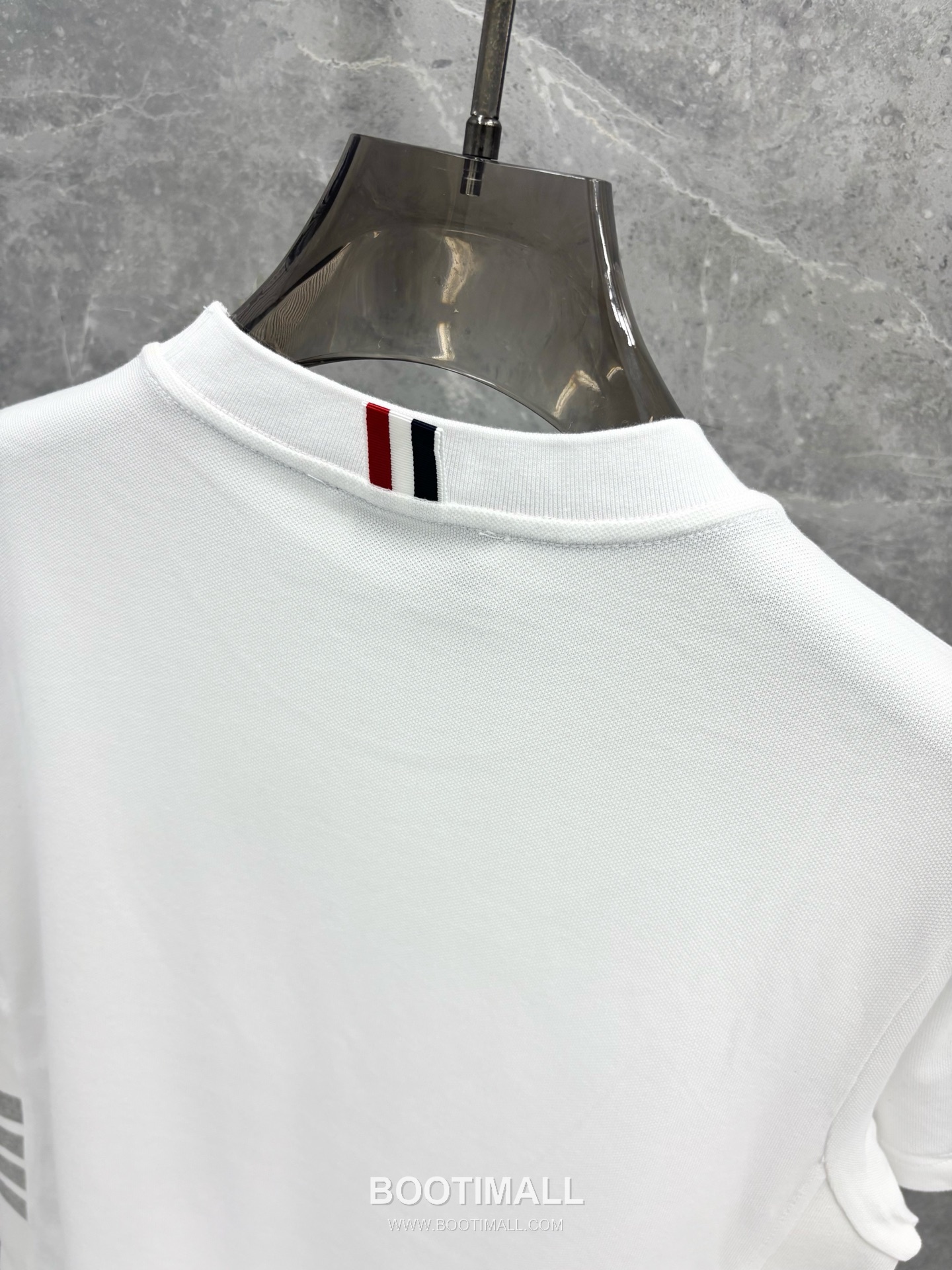 Thom Browne 4-Bar Ribbed Panel Tee Cotton Red T-Shirt 톰브라운 4바 립 패널 티 코튼 레드 티셔츠 3