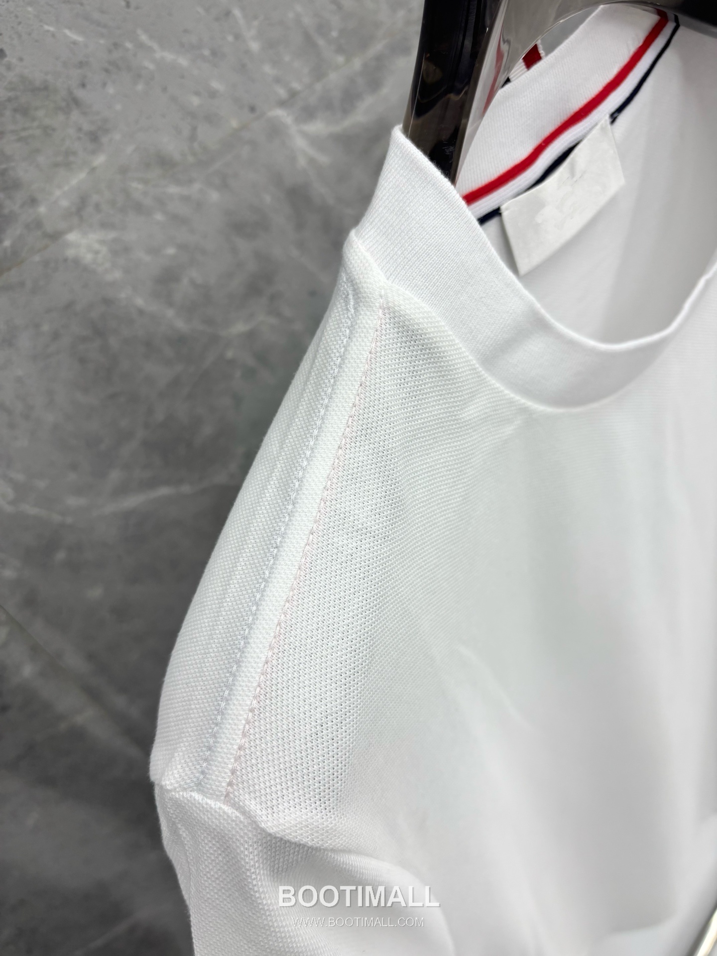 Thom Browne 4-Bar Ribbed Panel Tee Cotton Red T-Shirt 톰브라운 4바 립 패널 티 코튼 레드 티셔츠 5