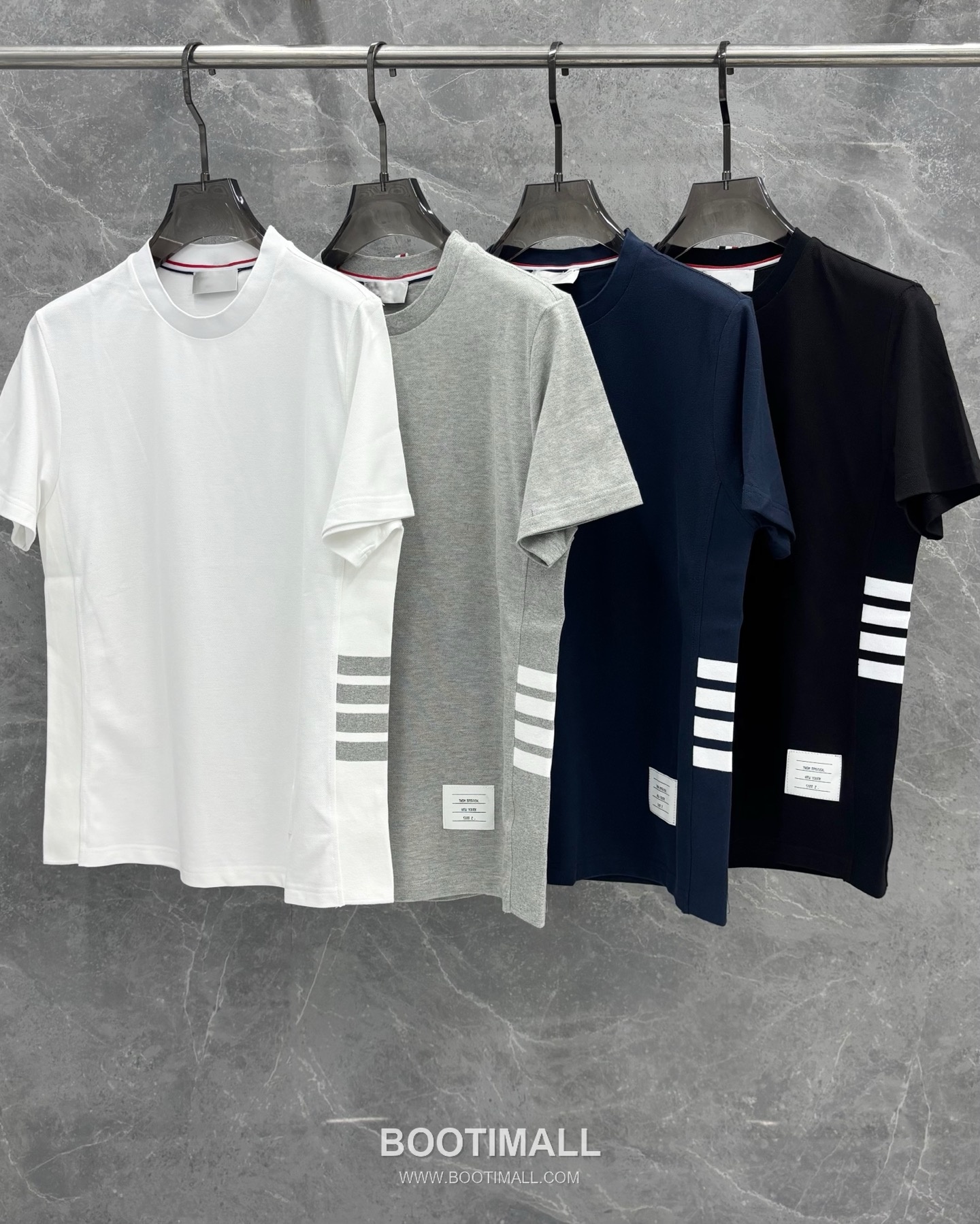 Thom Browne 4-Bar Ribbed Panel Tee Cotton Red T-Shirt 톰브라운 4바 립 패널 티 코튼 레드 티셔츠 9