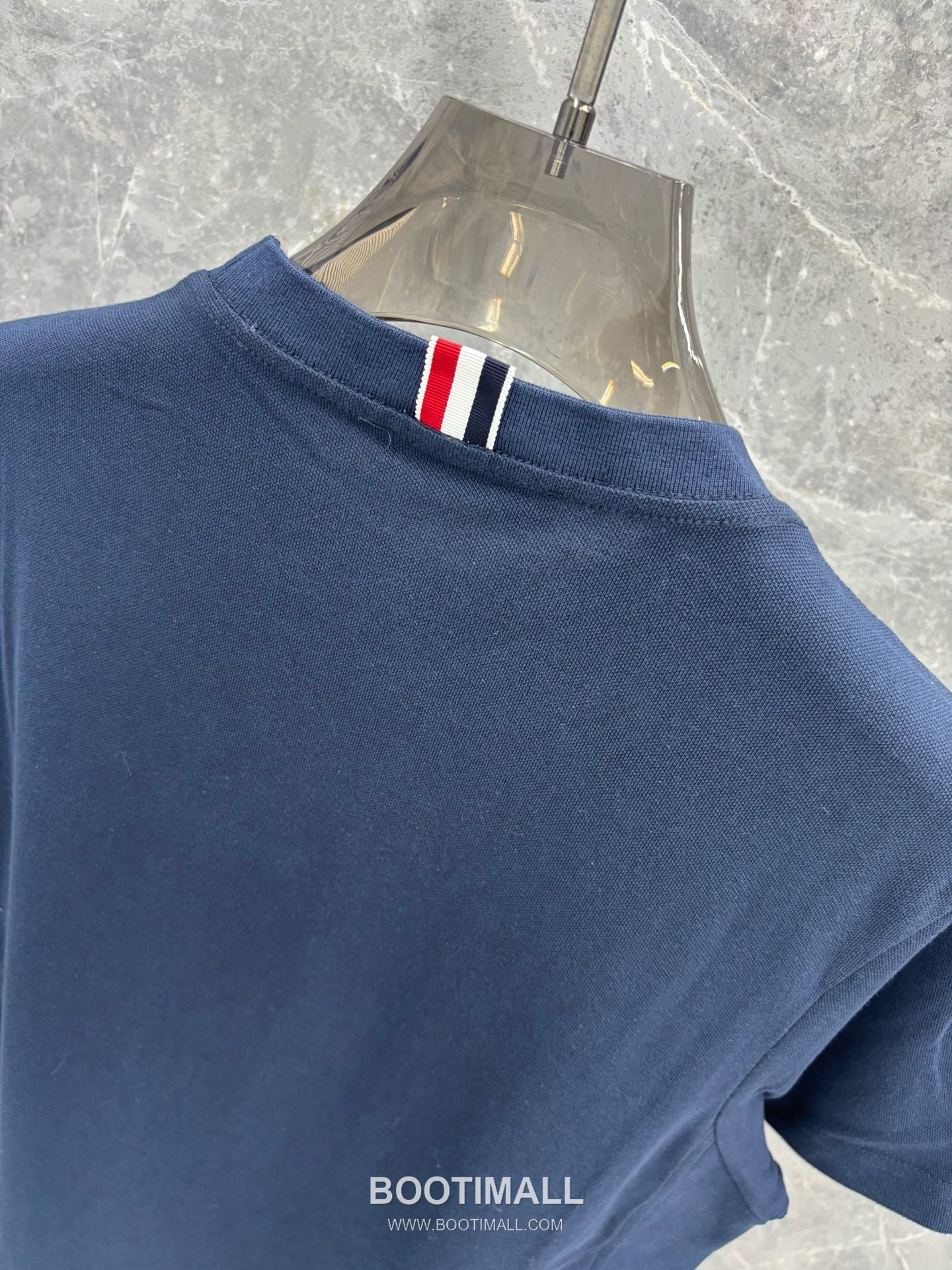 Thom Browne 4-Bar Ribbed Panel Tee Cotton Red T-Shirt 톰브라운 4바 립 패널 티 코튼 레드 티셔츠 3