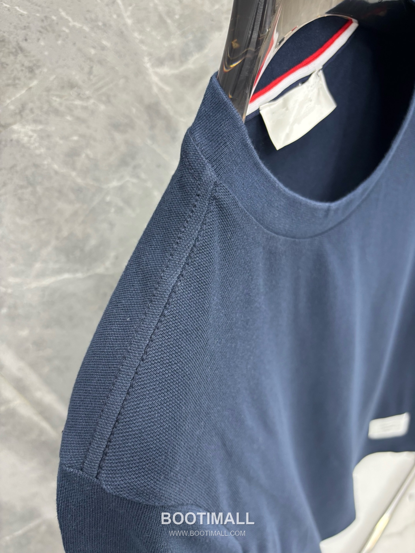 Thom Browne 4-Bar Ribbed Panel Tee Cotton Red T-Shirt 톰브라운 4바 립 패널 티 코튼 레드 티셔츠 5