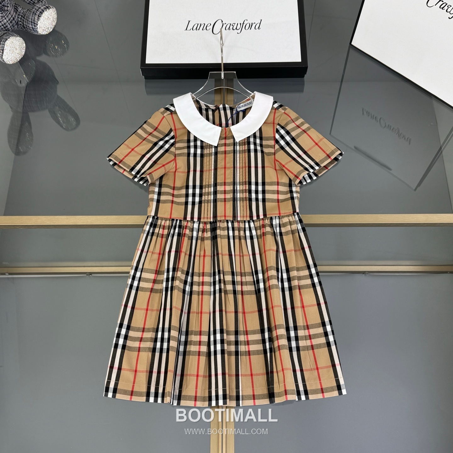 Balenciaga Check Short Dress Cotton Beige 발렌시아가 체크 반소매 원피스 코튼 베이지 1