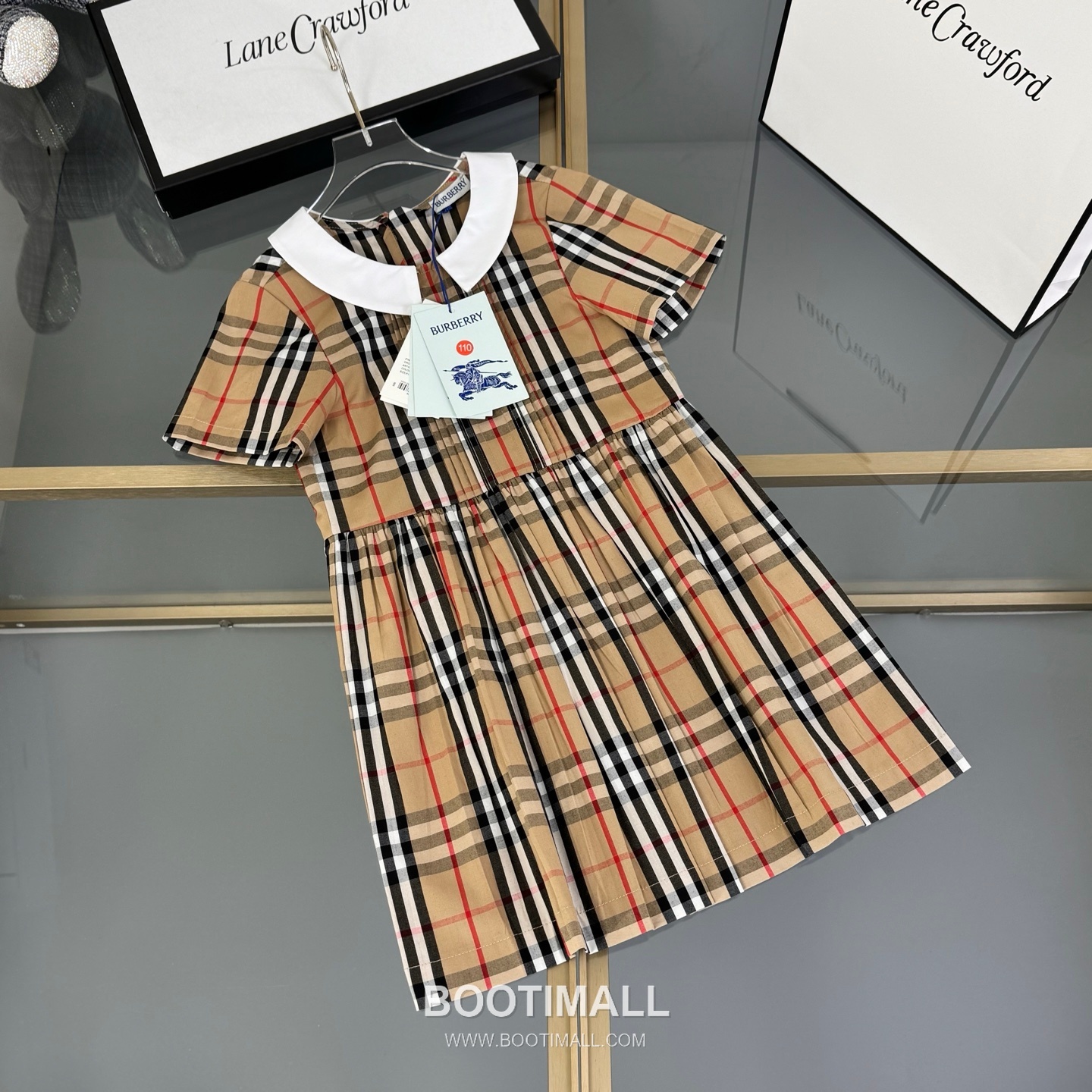 Balenciaga Check Short Dress Cotton Beige 발렌시아가 체크 반소매 원피스 코튼 베이지 2