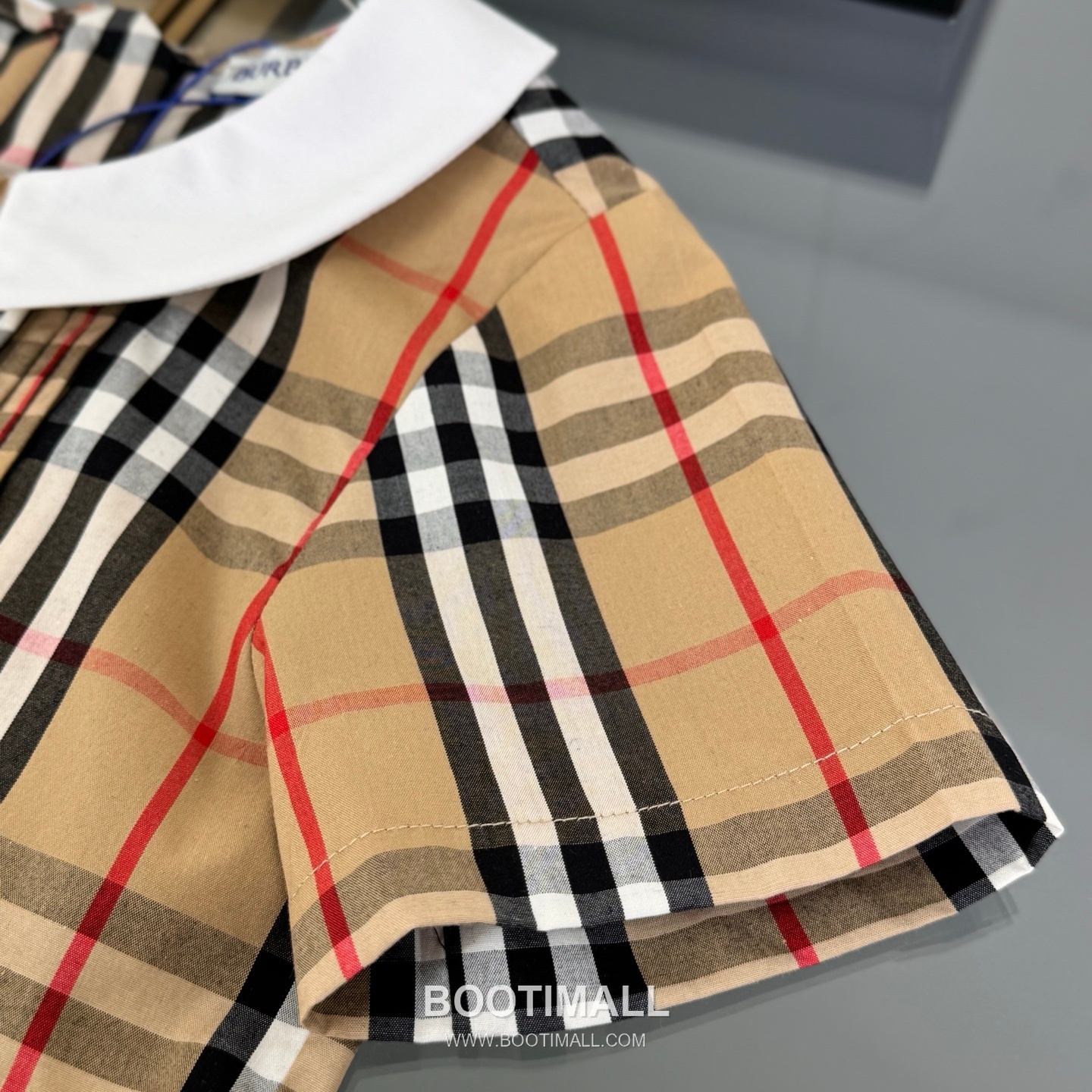 Balenciaga Check Short Dress Cotton Beige 발렌시아가 체크 반소매 원피스 코튼 베이지 4