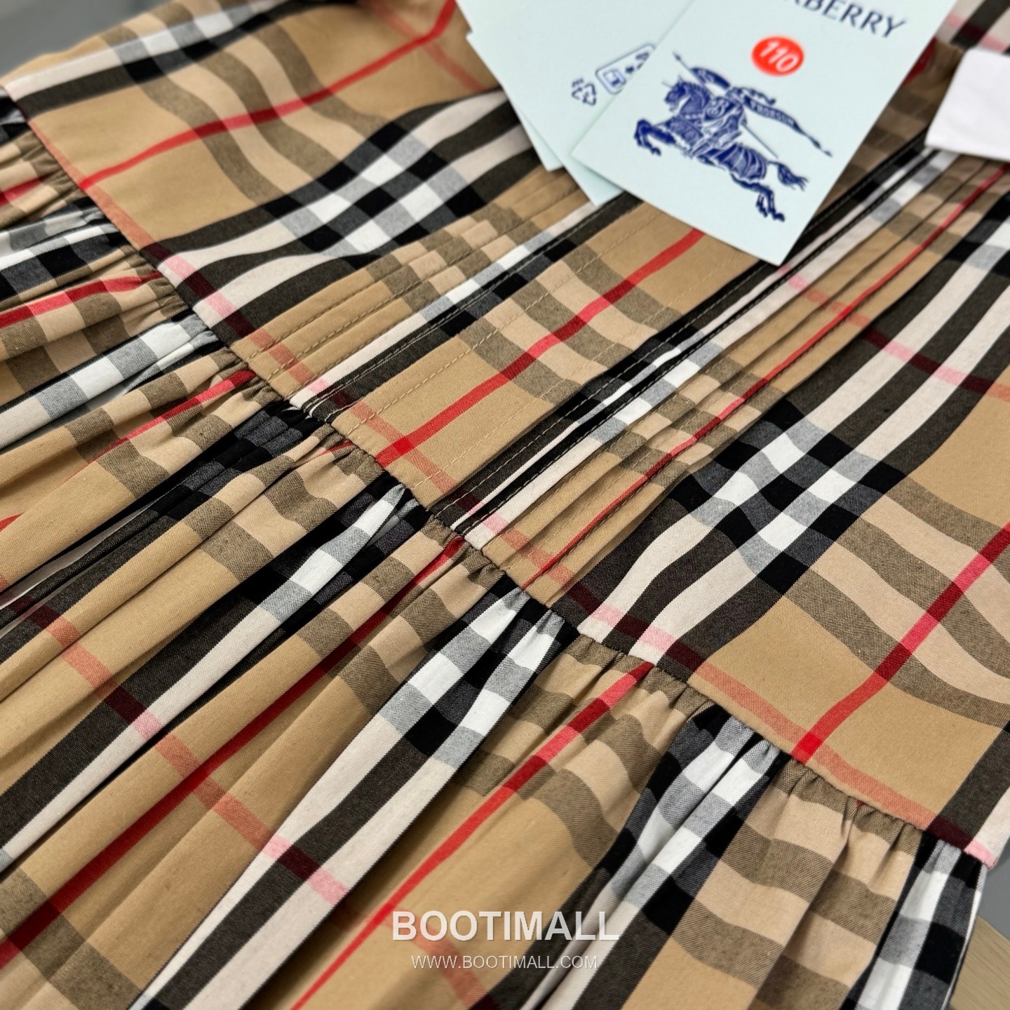 Balenciaga Check Short Dress Cotton Beige 발렌시아가 체크 반소매 원피스 코튼 베이지 5