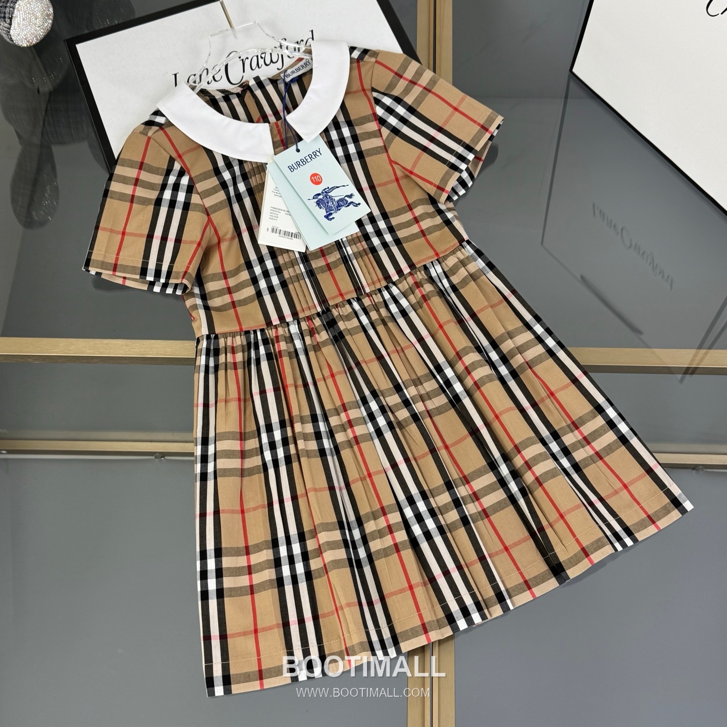 Balenciaga Check Short Dress Cotton Beige 발렌시아가 체크 반소매 원피스 코튼 베이지 7