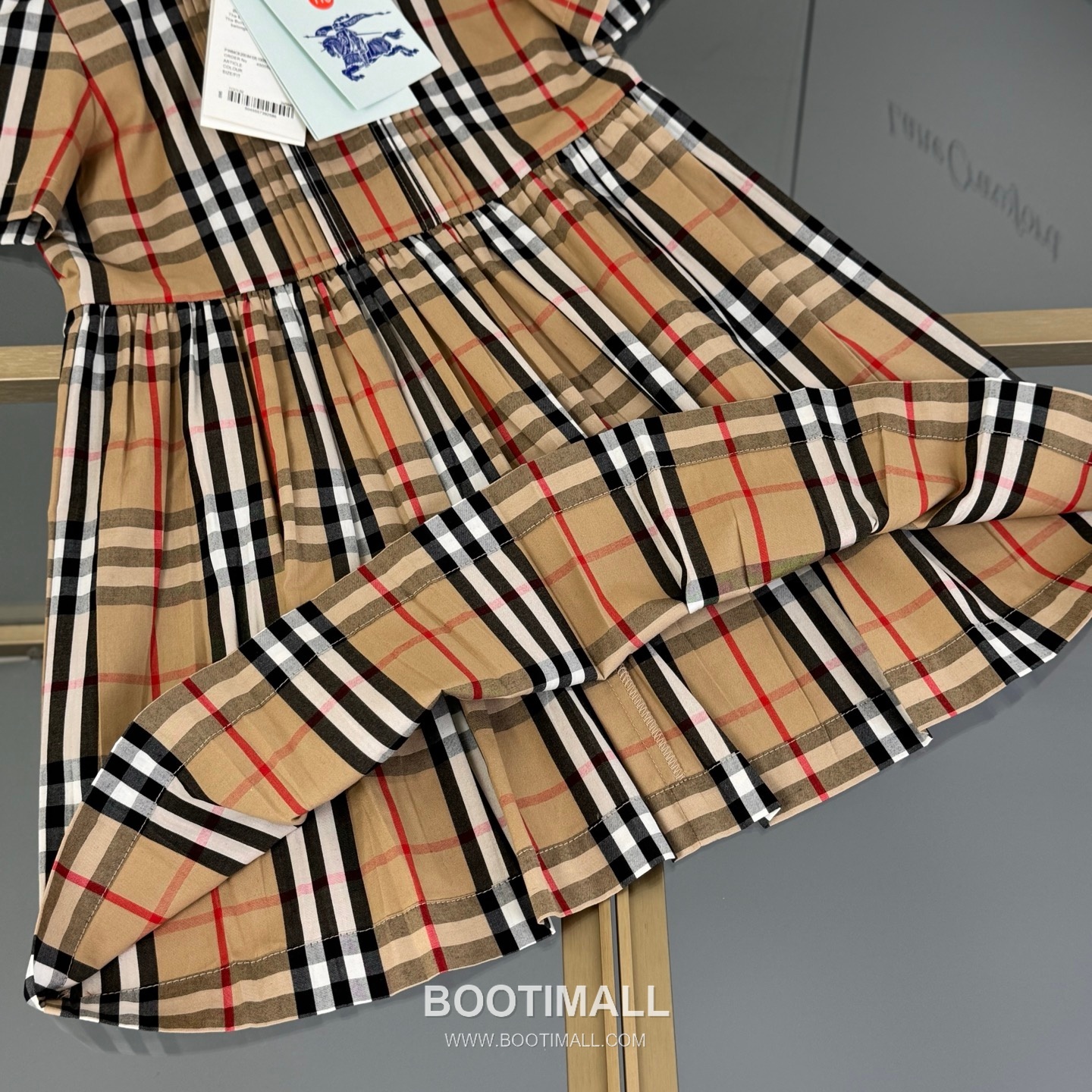 Balenciaga Check Short Dress Cotton Beige 발렌시아가 체크 반소매 원피스 코튼 베이지 8