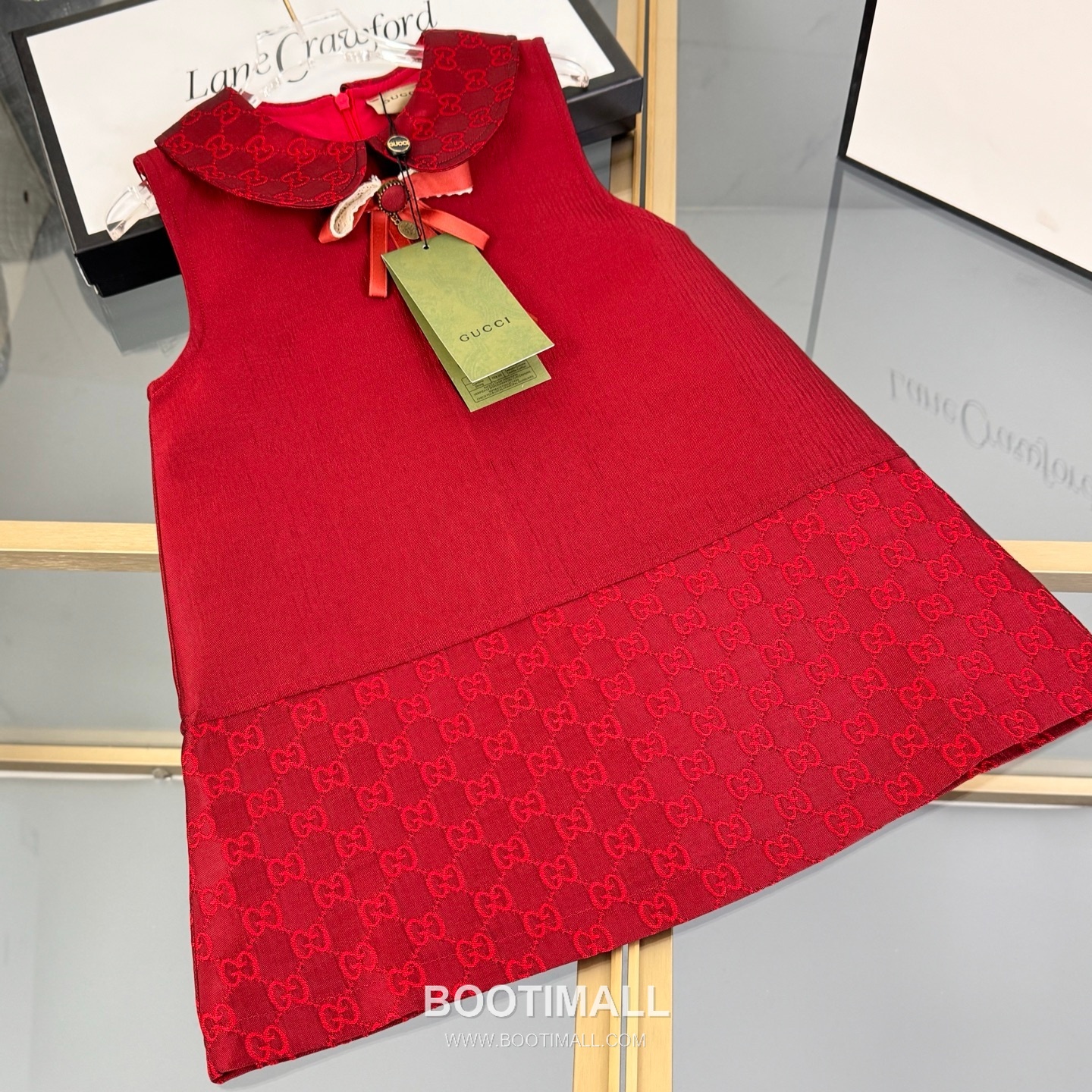 Gucci New Year GG Embroidery Dress Satin Cotton Burgundy 구찌 신년 GG 자수 드레스 새틴 코튼 버건디 6