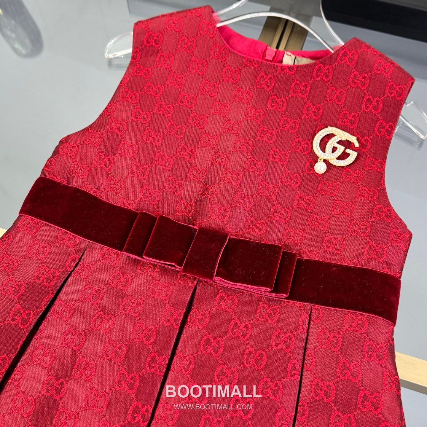 Gucci New Year GG Embroidered Dress Satin Cotton Burgundy 구찌 뉴이어 GG 자수 드레스 새틴 코튼 버건디 4