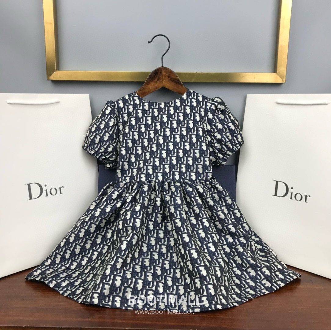 Dior CD Monogram Princess Dress Cotton Beige 디올 CD 모노그램 프린세스 드레스 코튼 베이지 1