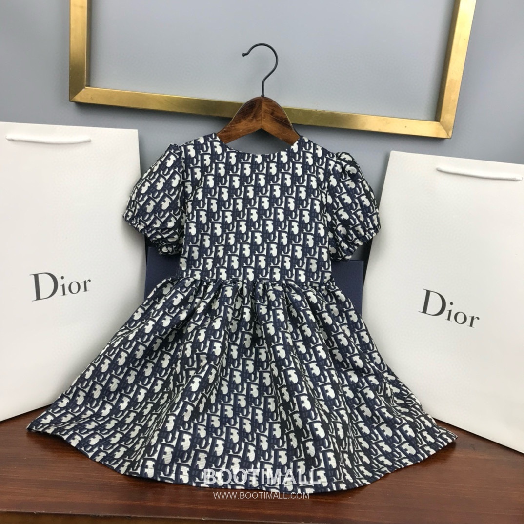 Dior CD Monogram Princess Dress Cotton Beige 디올 CD 모노그램 프린세스 드레스 코튼 베이지 2