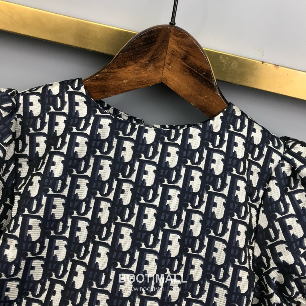 Dior CD Monogram Princess Dress Cotton Beige 디올 CD 모노그램 프린세스 드레스 코튼 베이지 3