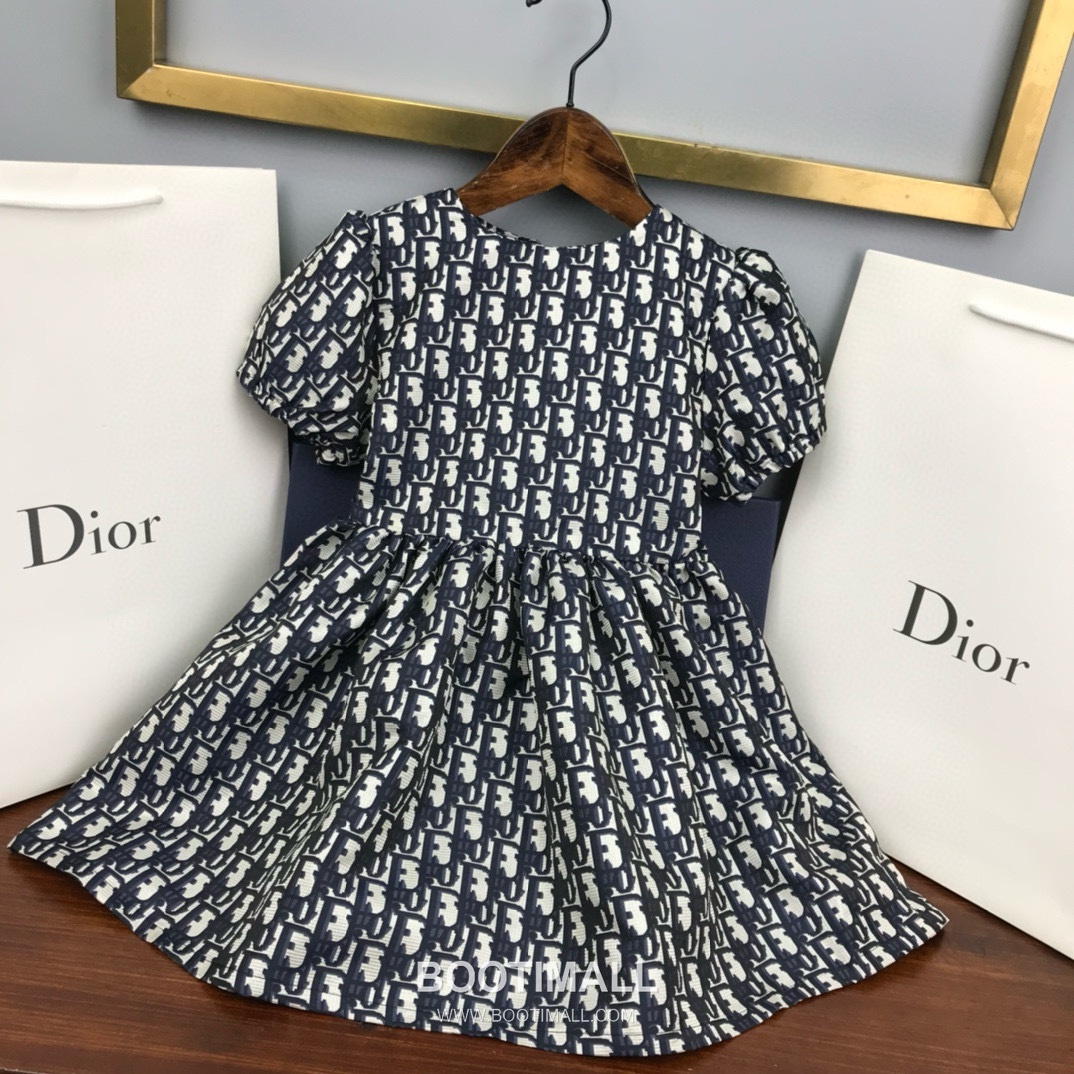 Dior CD Monogram Princess Dress Cotton Beige 디올 CD 모노그램 프린세스 드레스 코튼 베이지 5