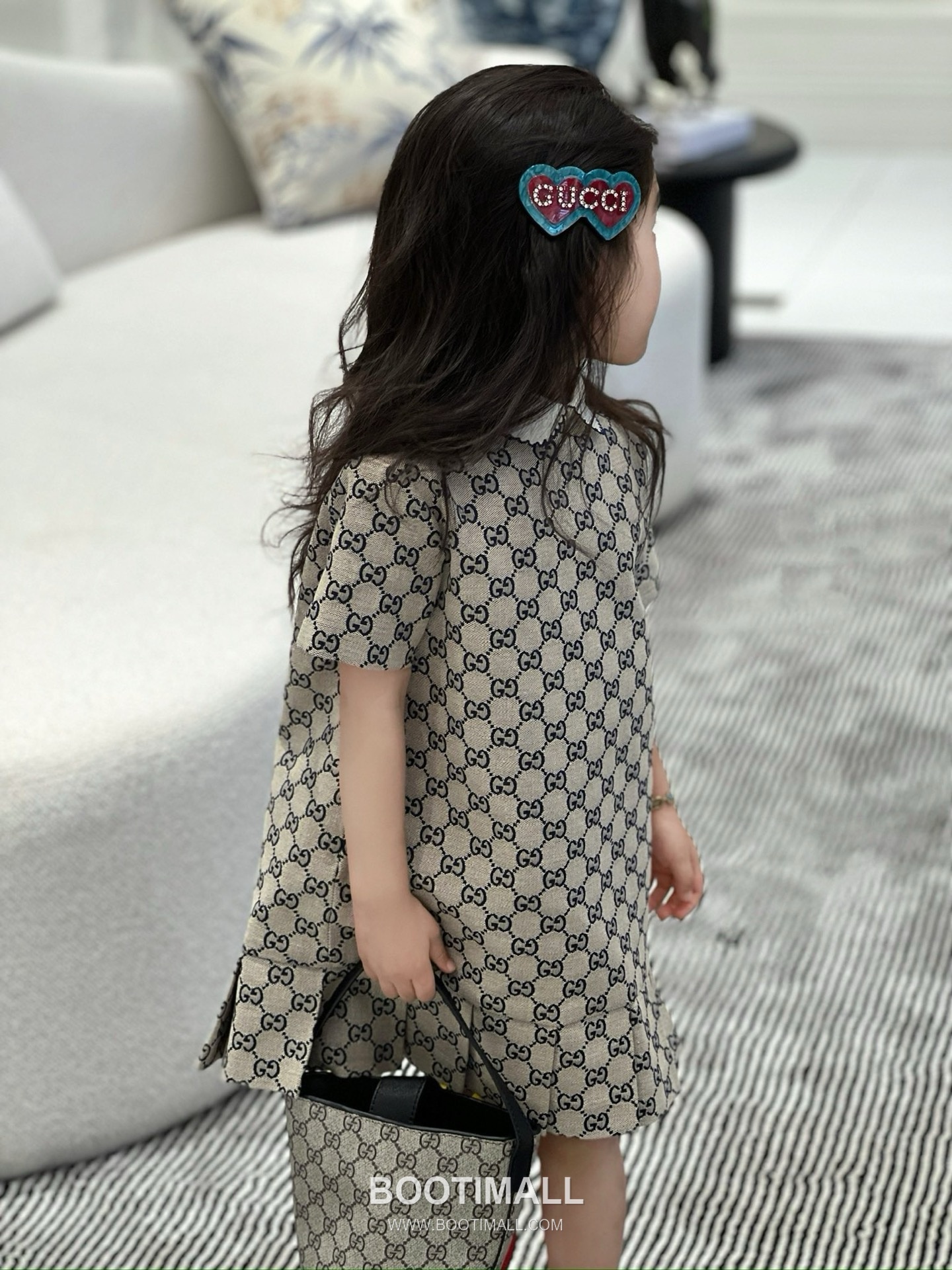 Balenciaga Monogram Collar Dress Beige 발렌시아가 모노그램 카라 드레스 베이지 5