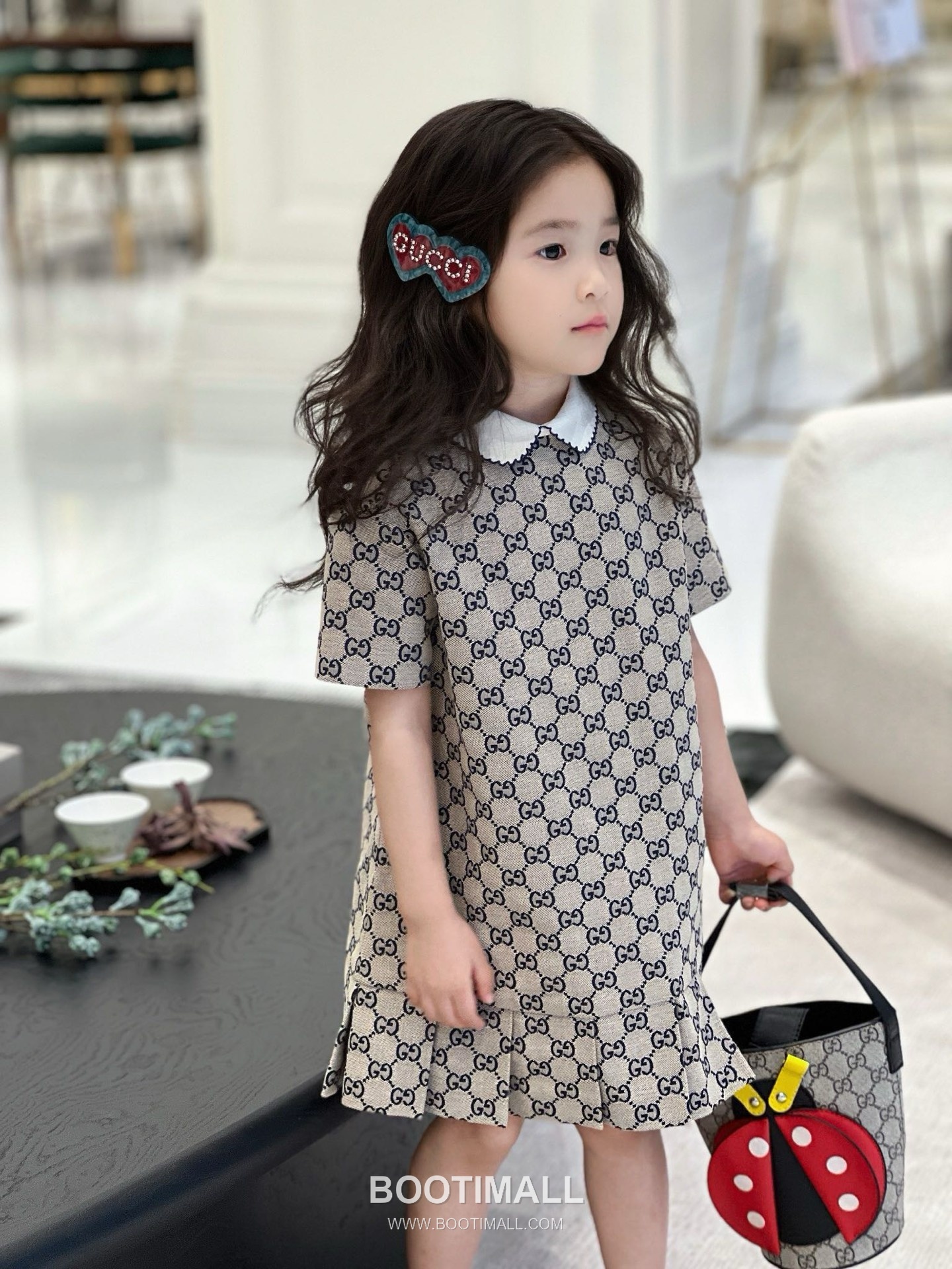 Balenciaga Monogram Collar Dress Beige 발렌시아가 모노그램 카라 드레스 베이지 7