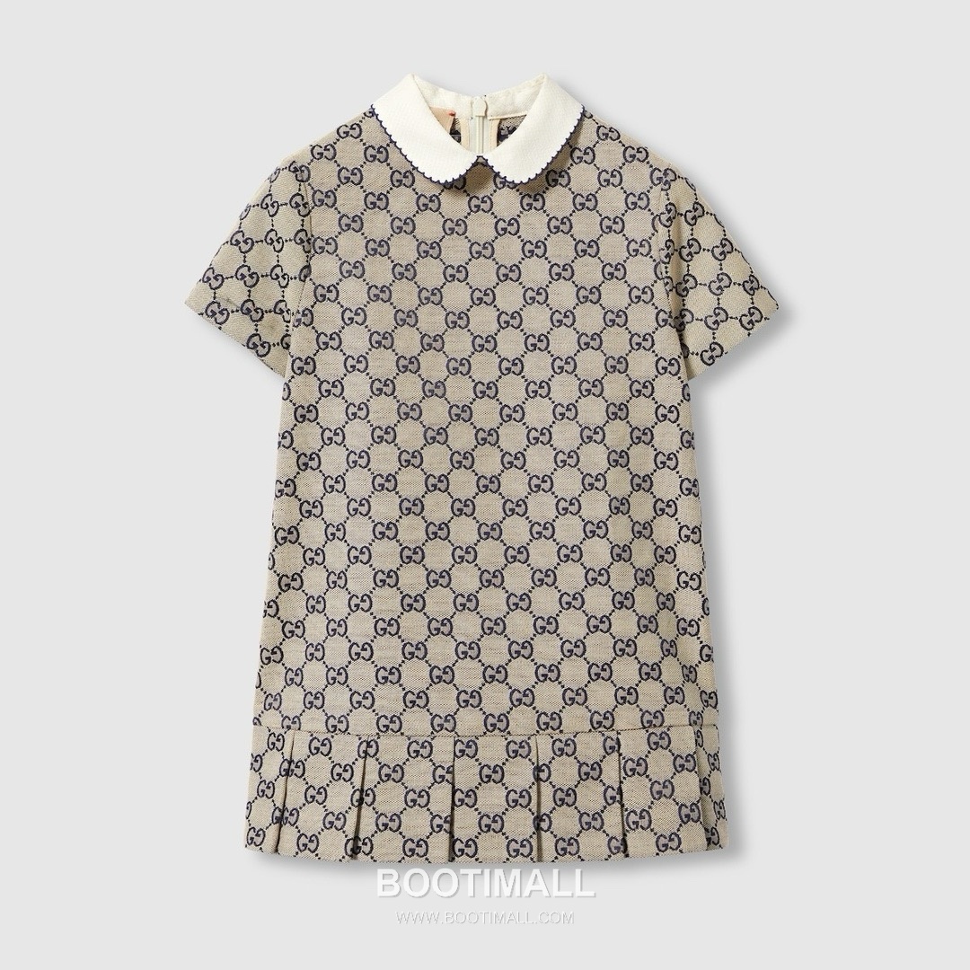 Balenciaga Monogram Collar Dress Beige 발렌시아가 모노그램 카라 드레스 베이지 10