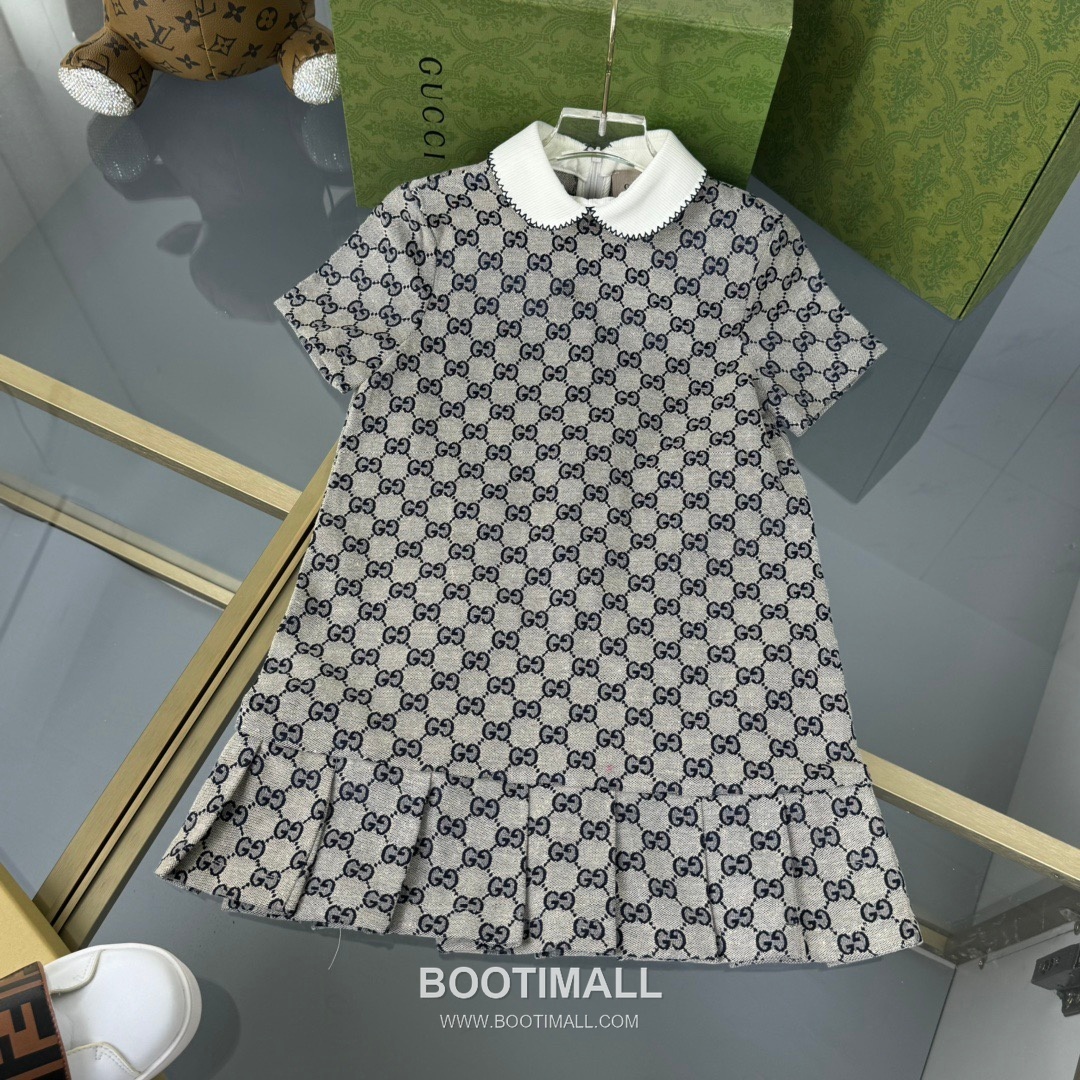 Balenciaga Monogram Collar Dress Beige 발렌시아가 모노그램 카라 드레스 베이지 13