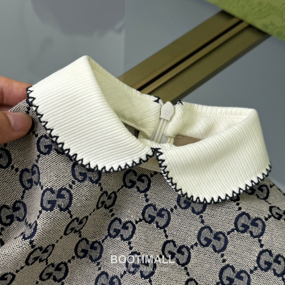 Balenciaga Monogram Collar Dress Beige 발렌시아가 모노그램 카라 드레스 베이지 16