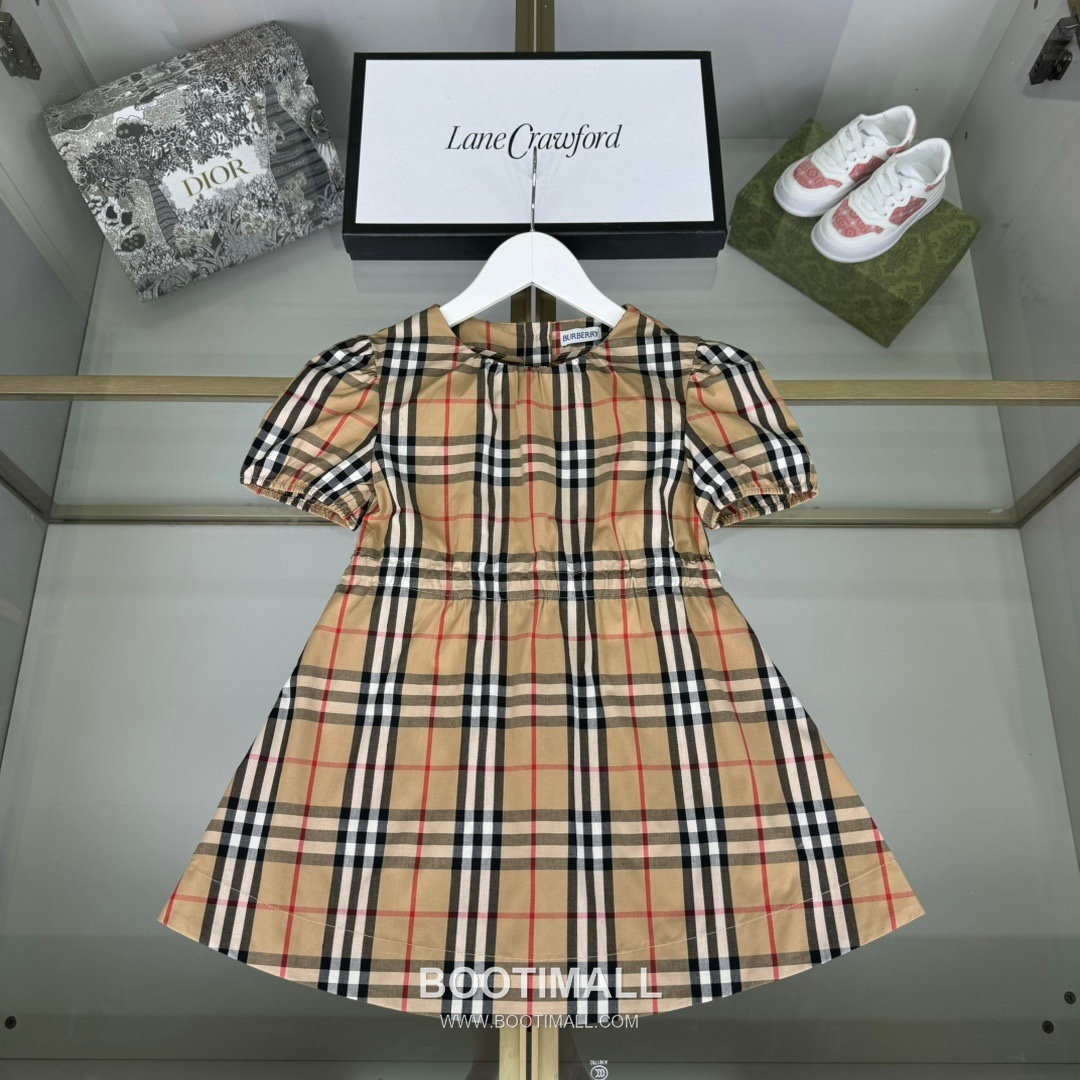 Burberry Check Short Dress Cotton Beige 버버리 체크 숏 드레스 코튼 베이지 1