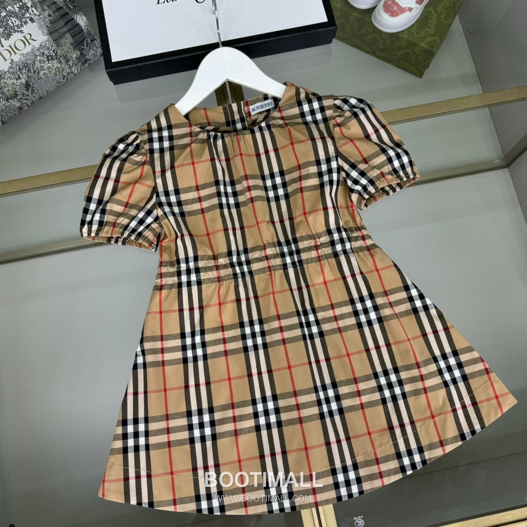 Burberry Check Short Dress Cotton Beige 버버리 체크 숏 드레스 코튼 베이지 2