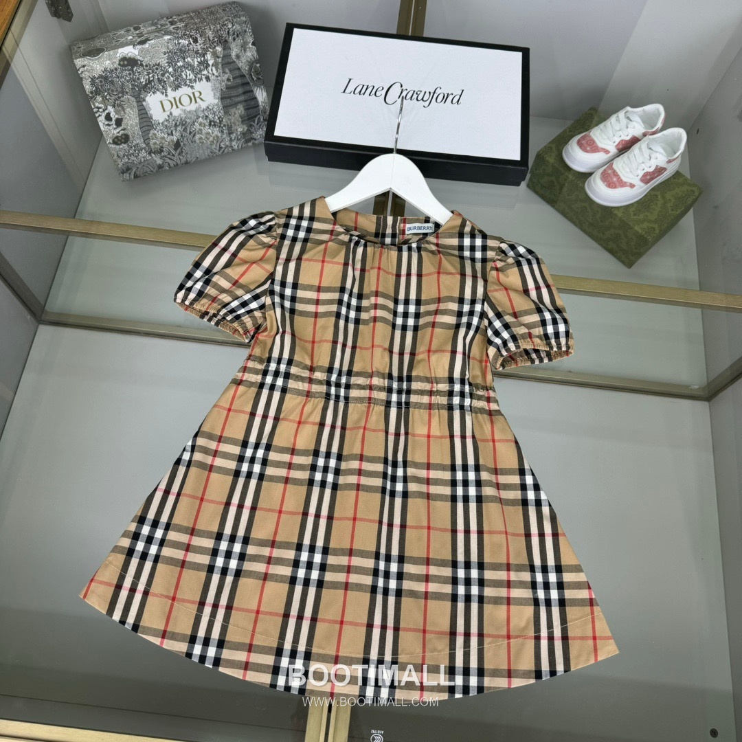 Burberry Check Short Dress Cotton Beige 버버리 체크 숏 드레스 코튼 베이지 4