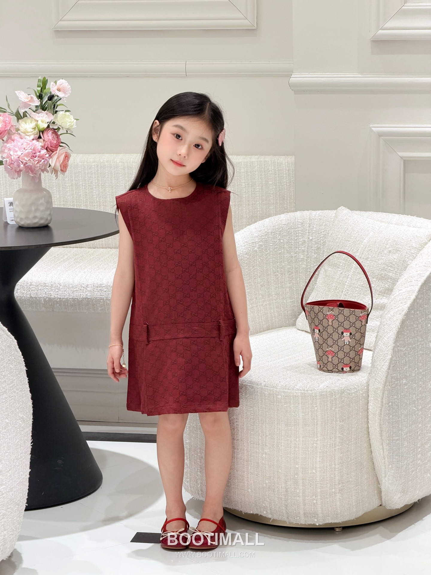 Balenciaga Jacquard Denim Vest Denim Burgundy Dress 발렌시아가 자카드 데님 베스트 데님 버건디 원피스 2