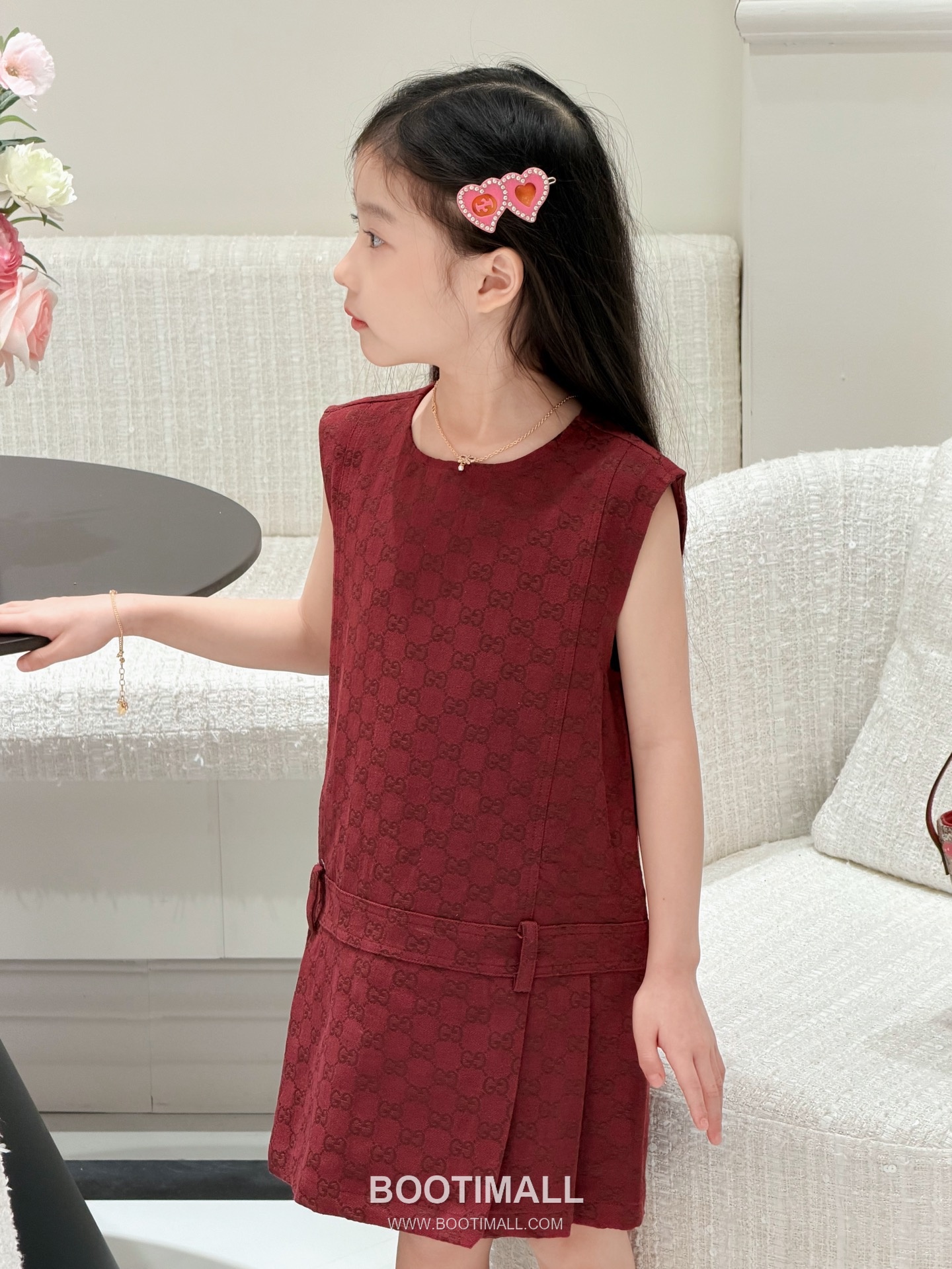 Balenciaga Jacquard Denim Vest Denim Burgundy Dress 발렌시아가 자카드 데님 베스트 데님 버건디 원피스 5