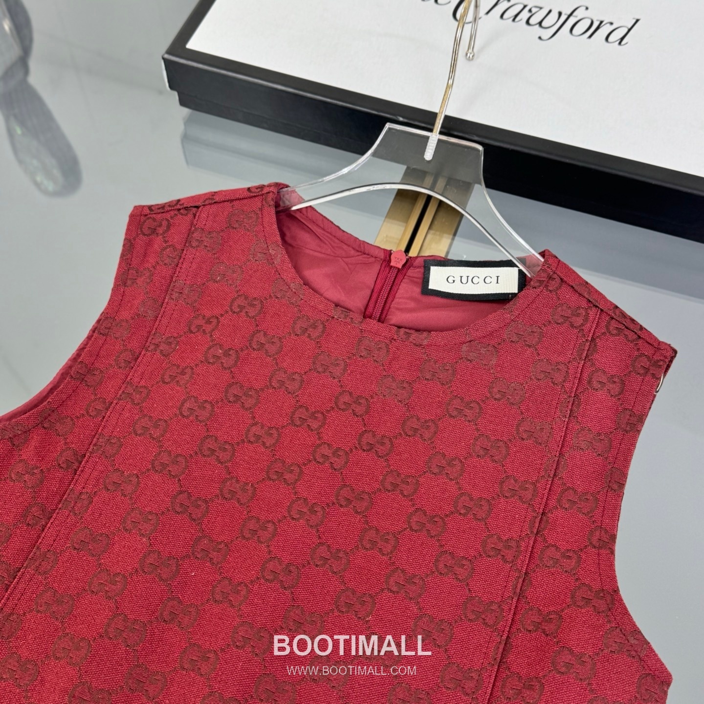 Balenciaga Jacquard Denim Vest Denim Burgundy Dress 발렌시아가 자카드 데님 베스트 데님 버건디 원피스 13