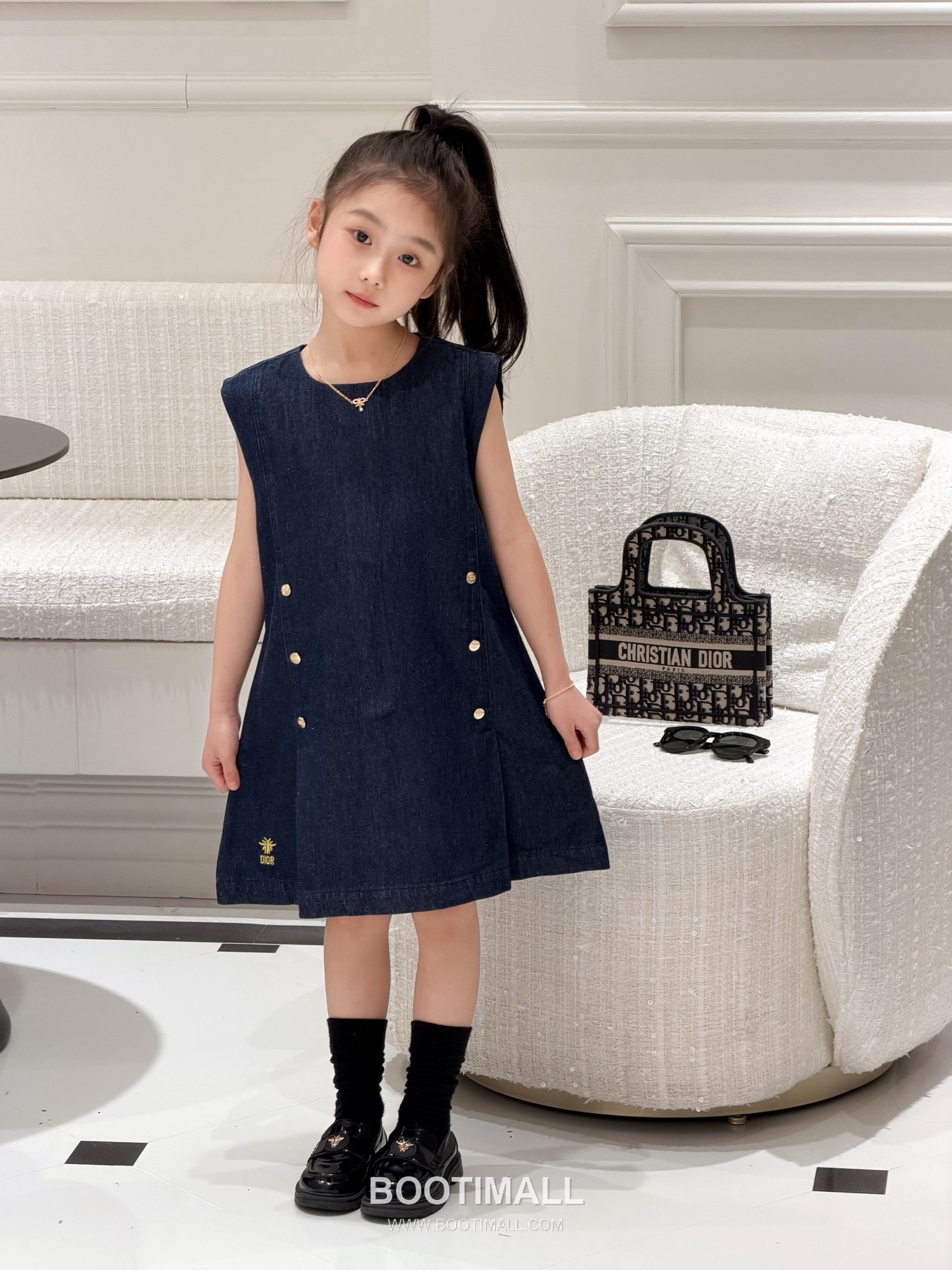 Balenciaga A-Line Denim Cotton Navy Dress 발렌시아가 A라인 데님 코튼 네이비 원피스 1