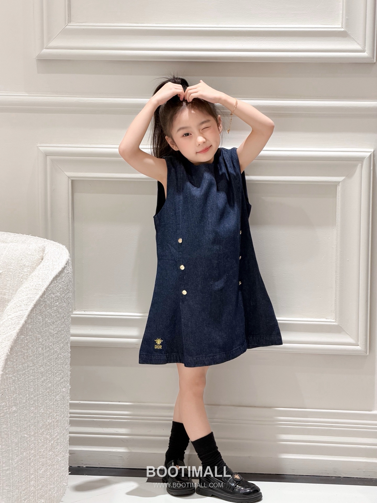 Balenciaga A-Line Denim Cotton Navy Dress 발렌시아가 A라인 데님 코튼 네이비 원피스 2