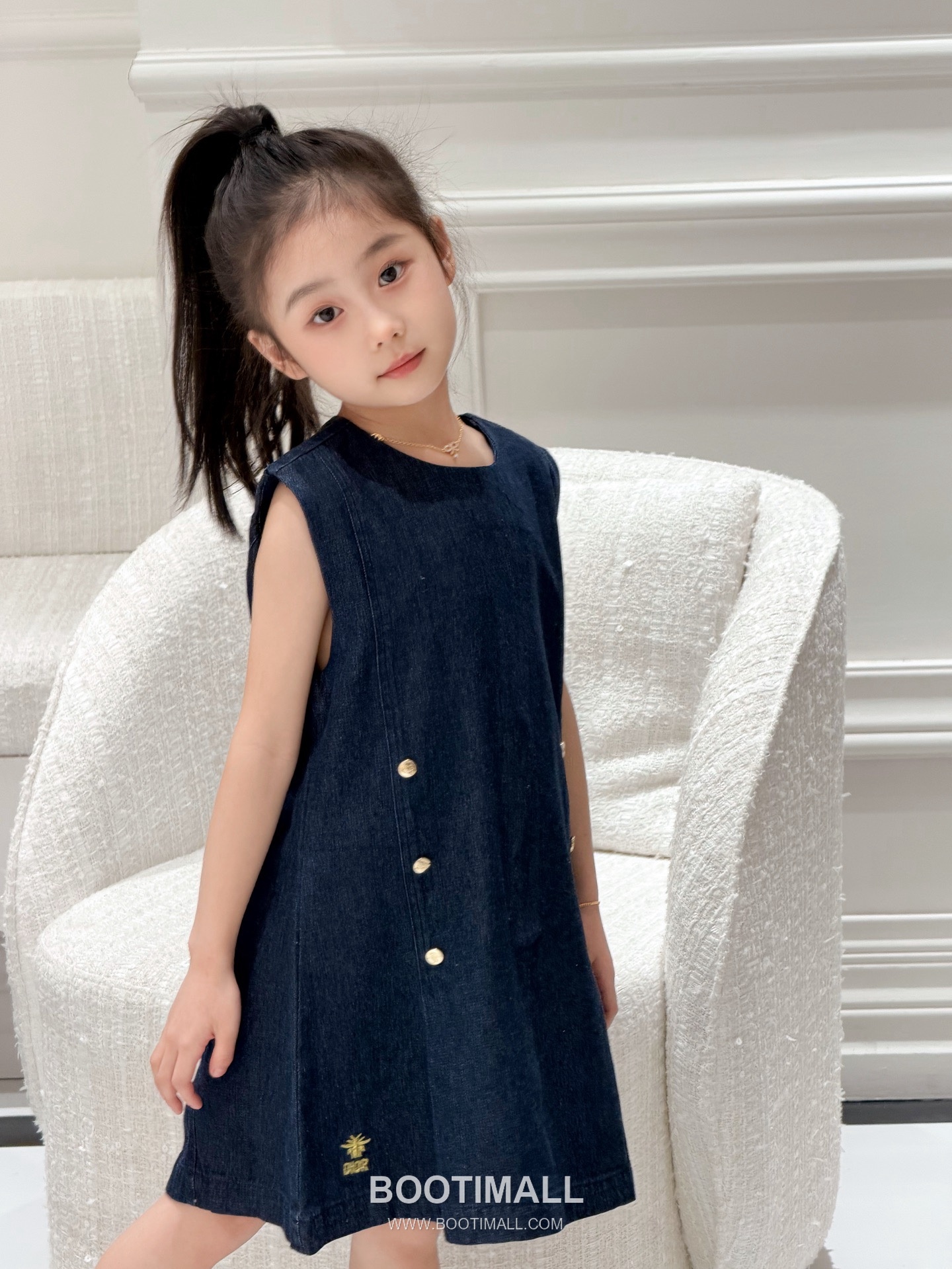 Balenciaga A-Line Denim Cotton Navy Dress 발렌시아가 A라인 데님 코튼 네이비 원피스 5