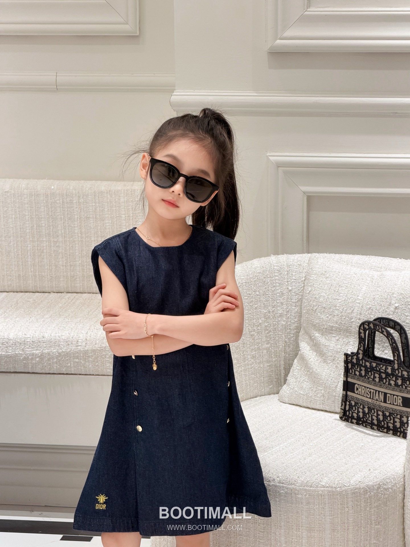 Balenciaga A-Line Denim Cotton Navy Dress 발렌시아가 A라인 데님 코튼 네이비 원피스 6