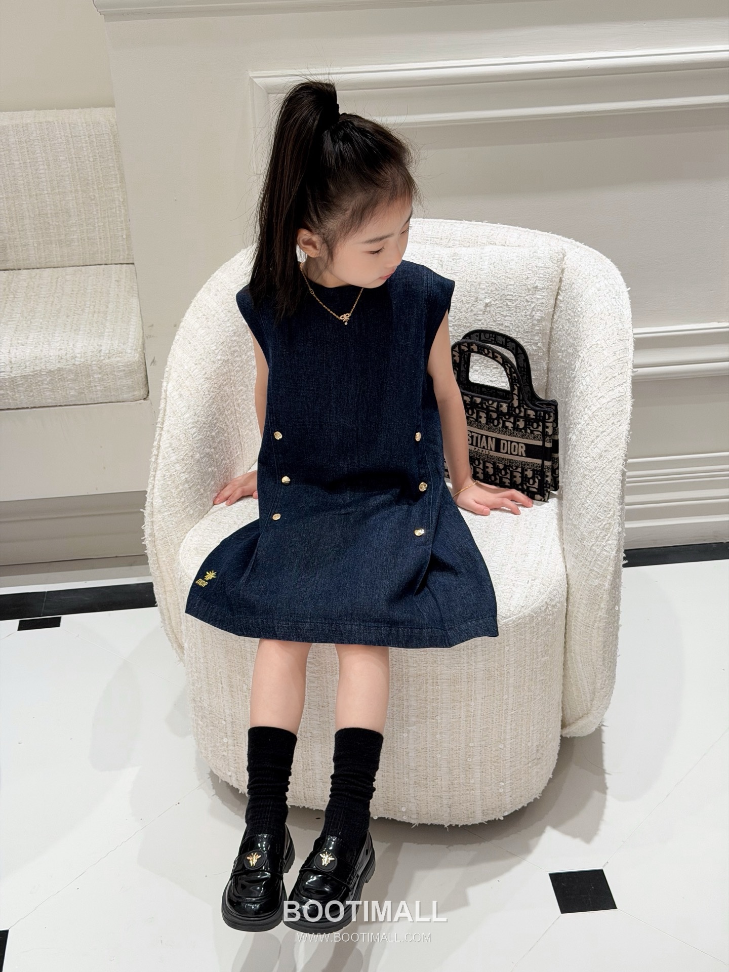 Balenciaga A-Line Denim Cotton Navy Dress 발렌시아가 A라인 데님 코튼 네이비 원피스 9