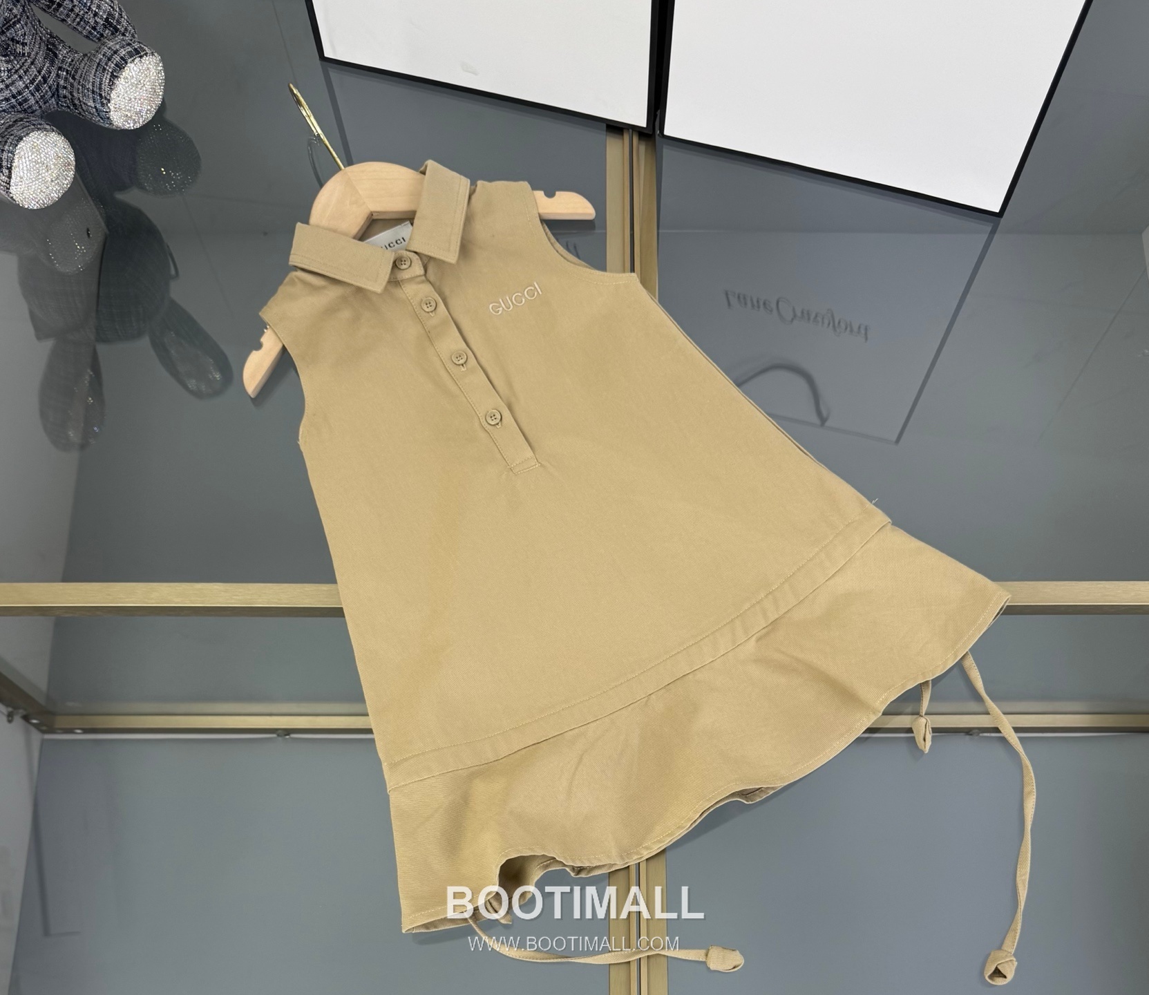 Balenciaga Ruffle Hem Sleeveless Dress Cotton Beige 발렌시아가 러플 헴 슬리브리스 드레스 코튼 베이지 3