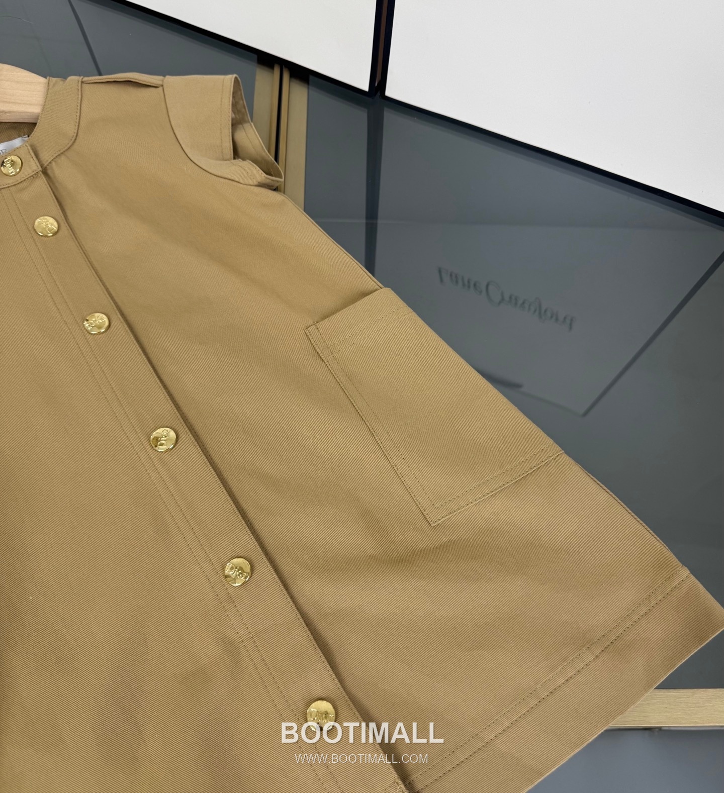 Balenciaga Solid Logo Cotton Beige Dress 발렌시아가 솔리드 로고 코튼 베이지 원피스 11