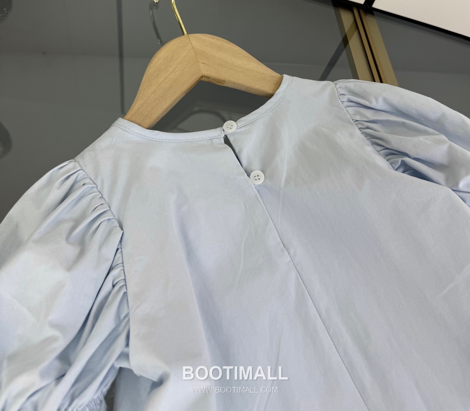 Balenciaga Letter Embroidered A-Line Light Blue Dress 발렌시아가 레터 자수 A라인 라이트 블루 드레스 12