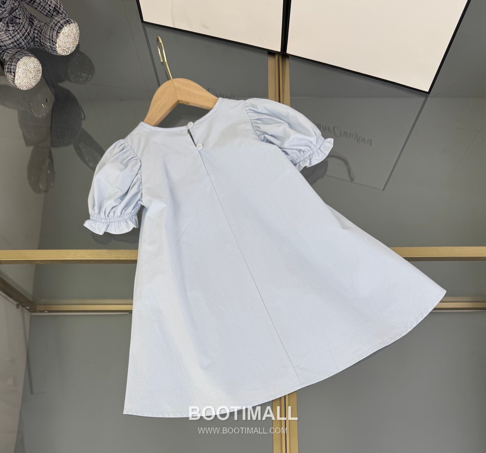 Balenciaga Letter Embroidered A-Line Light Blue Dress 발렌시아가 레터 자수 A라인 라이트 블루 드레스 13