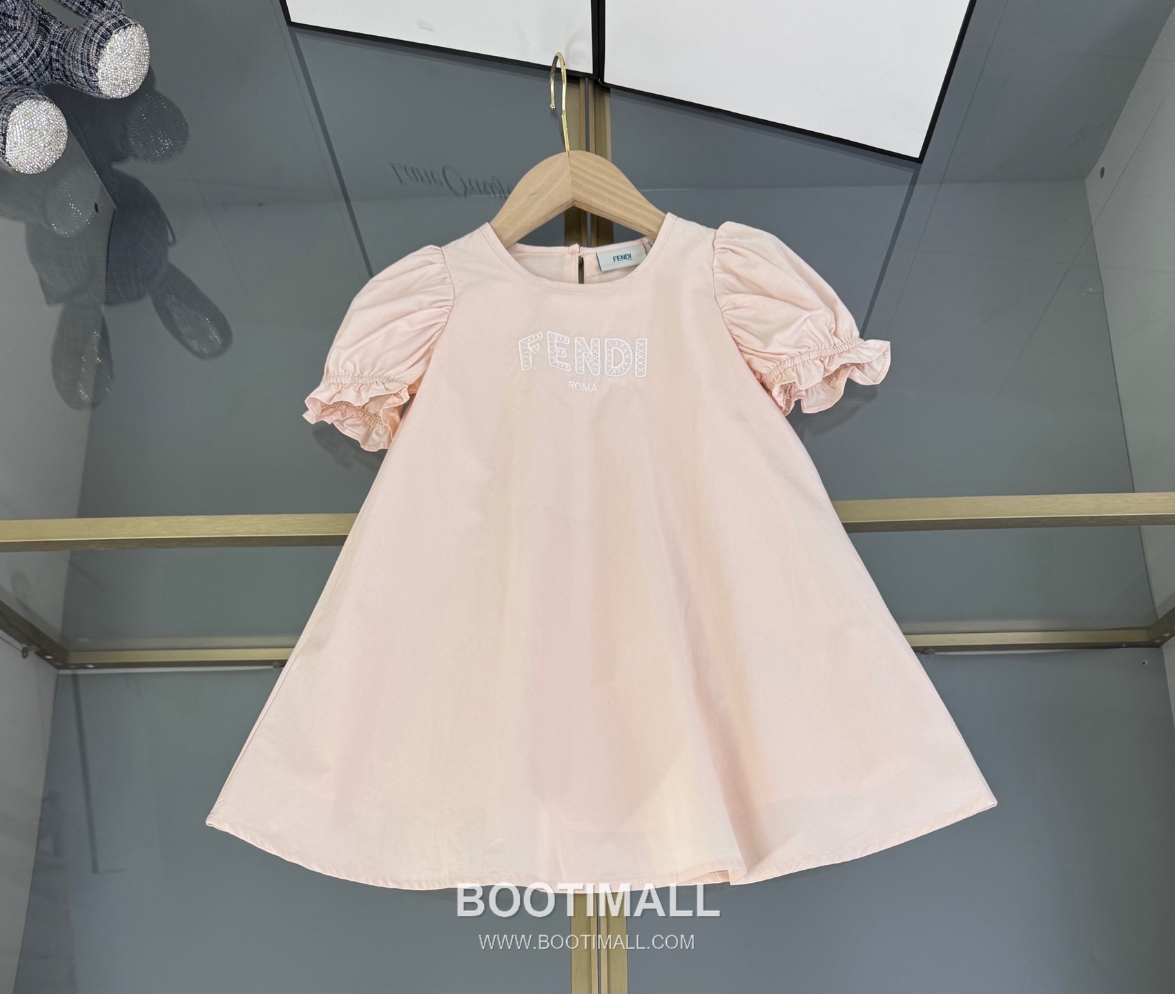 Balenciaga Letter Embroidered A-Line Light Blue Dress 발렌시아가 레터 자수 A라인 라이트 블루 드레스 1