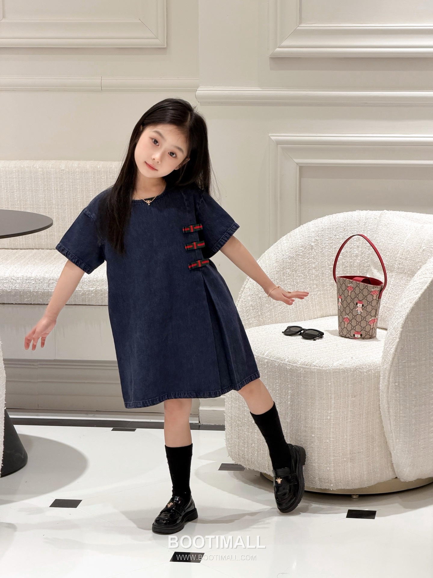 Balenciaga A-Line Denim Cotton Blue Dress 발렌시아가 A라인 데님 코튼 블루 드레스 1