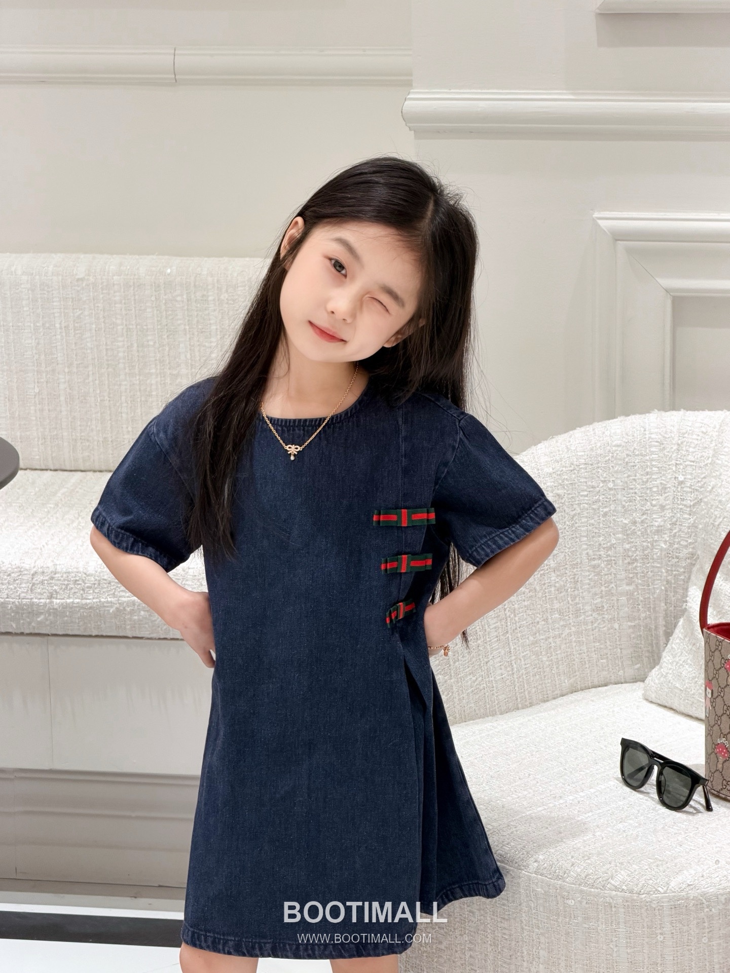 Balenciaga A-Line Denim Cotton Blue Dress 발렌시아가 A라인 데님 코튼 블루 드레스 4