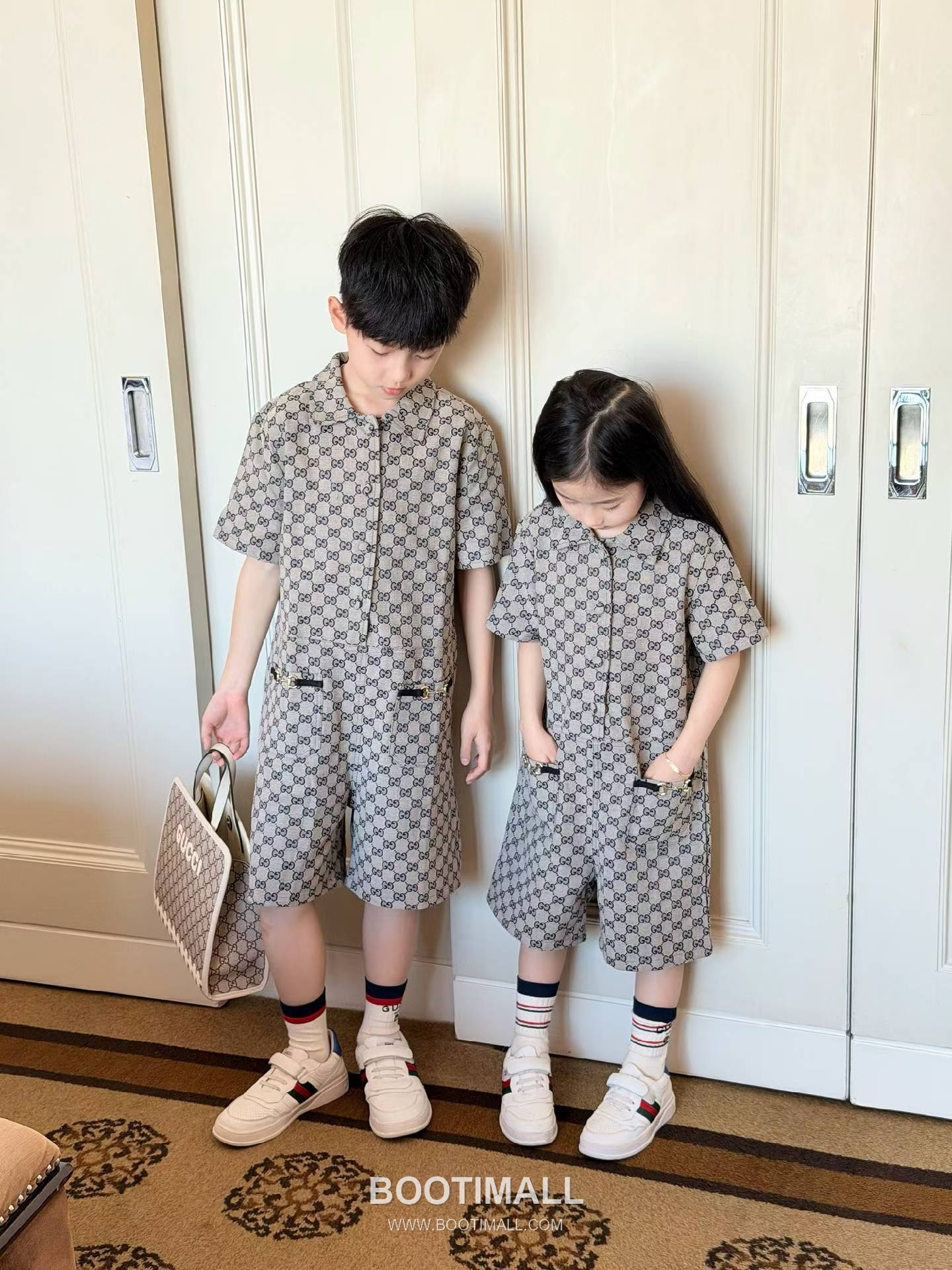 Gucci Monogram Jacquard Denim Cotton Denim White Kids Dress 구찌 모노그램 자카드 데님 코튼 데님 화이트 아동 원피스 1